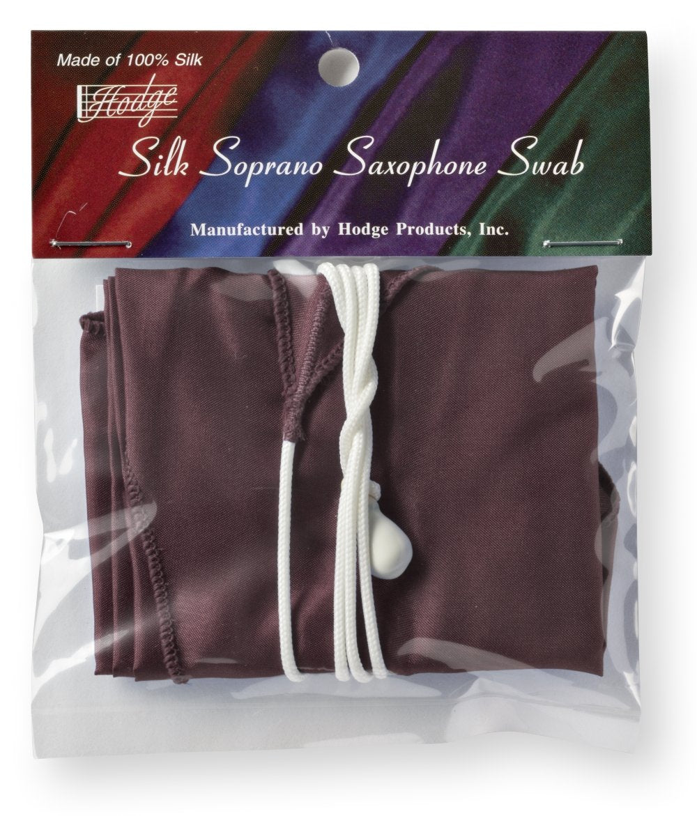 Hodge Silk Soprano Saxophone Swab   Burgundy