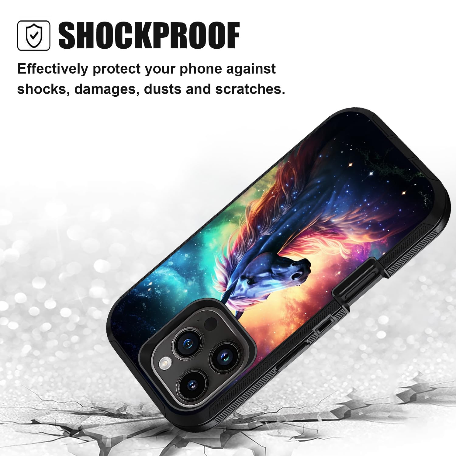 Fqtbceari Designed For Iphone 16 Pro Max Case, Military Grade Heavy Duty 3-Layer Shockproof Drop Full-Body Protective Phone Cove