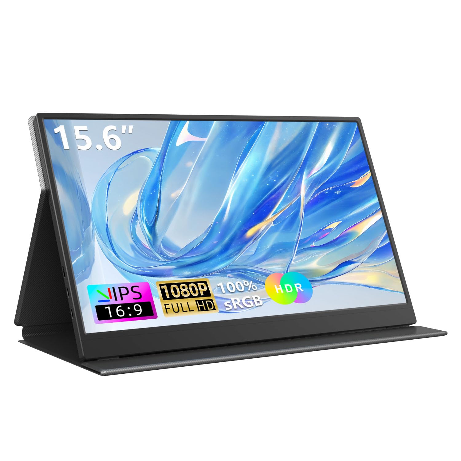 Tauvian Portable Monitor 15.6 1080P FHD USB-C HDMI, Ultra-Slim IPS Gaming Display, HDR Plug & Play, Premium Smart Cover & Screen