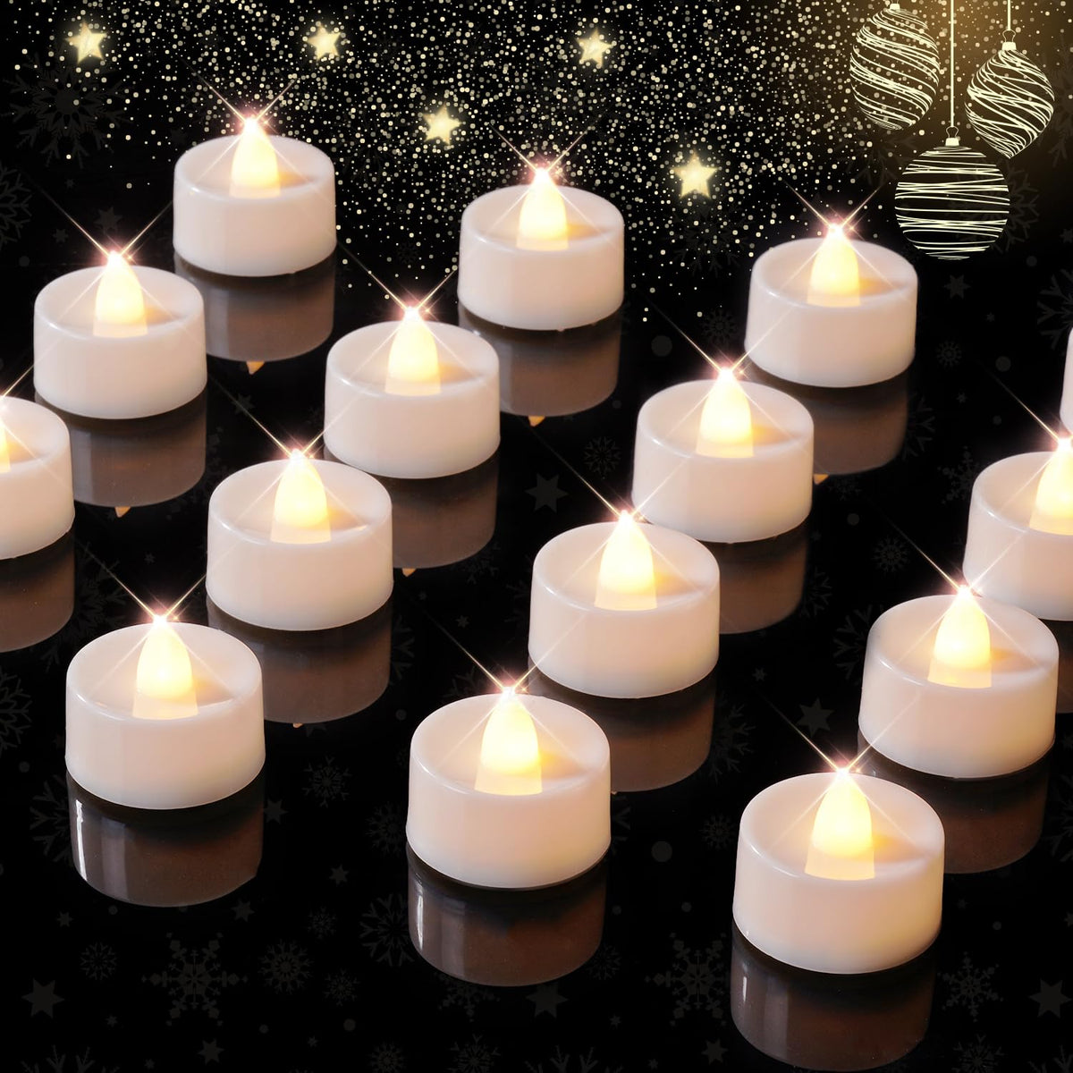 Beichi 12-Pack Timer Tea Lights Candles Battery Operated, Led Tea Lights With Timer, Built-In 6 Hours Timer Flameless Tea Candle