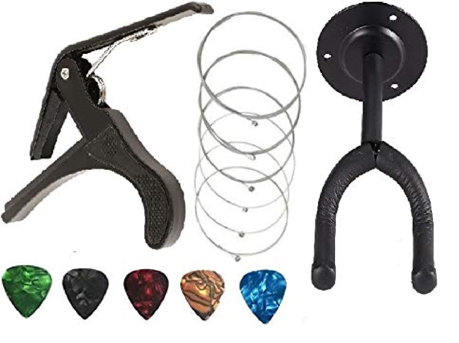 Boombox_Guitar Wall Mount, Guitar Strings And Guitar Capo With 5 Picks Free