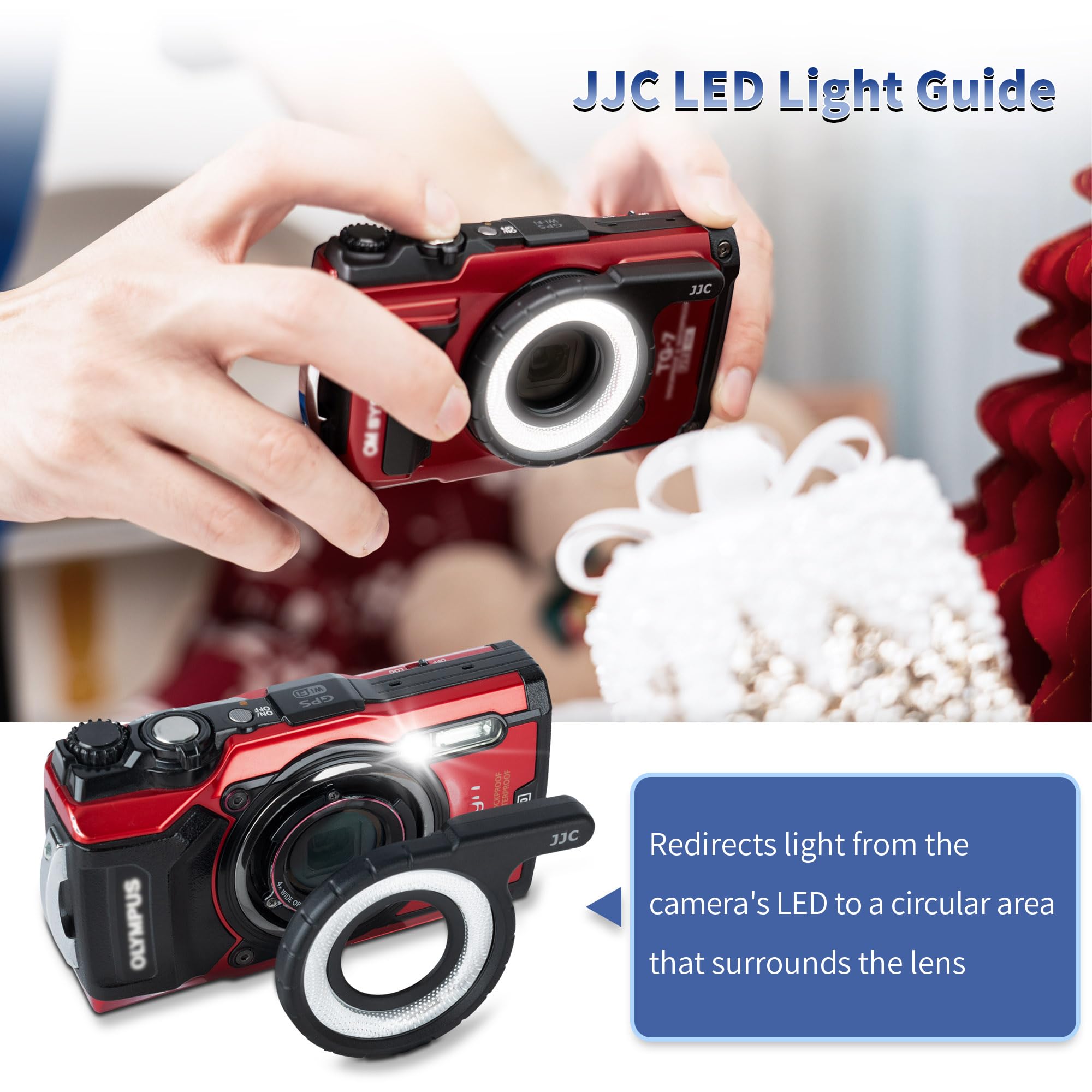 Jjc Led Light Guide Ring For Olympus Tough Tg 7 Tg7 Tg 6 Tg6 Tg 5 Tg5 Tg 4 Tg4 Tg 3 Tg3 Tg 2 Tg2 Digital Cameras, Macro Ring Lig