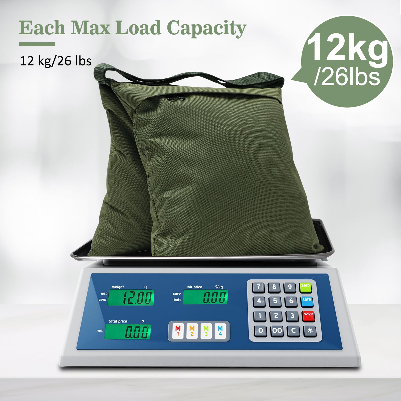 Aimosen 4 Packs Sandbags Military Green Weight Bags For Light Stand, Heavy Duty Saddlebags For Photography Backdrop Stand, Photo