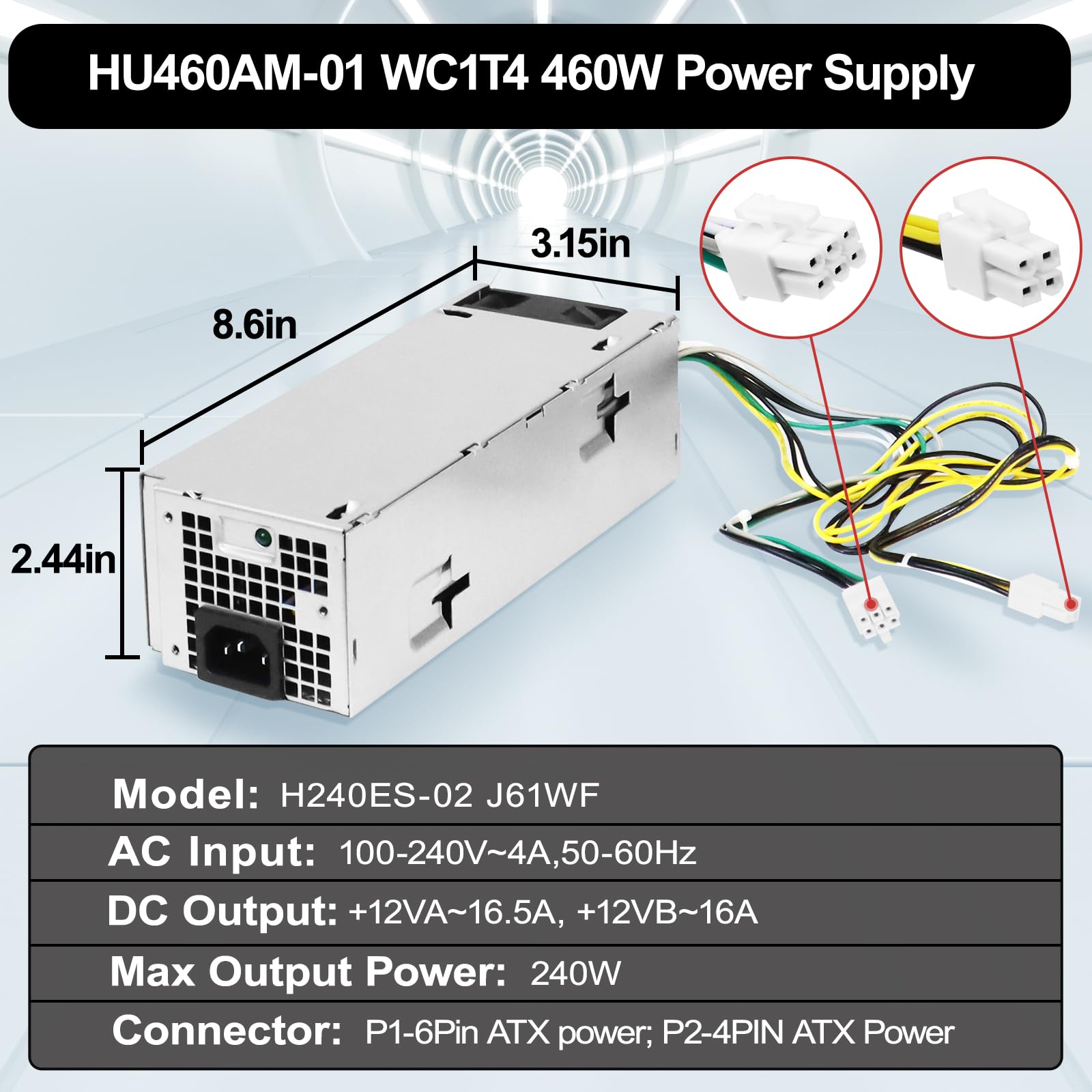 Lxun L240Es 00 H240Es 02 B240Am 02 240W Power Supply Compatible With Dell Optiplex 3050 5050 7050 Mini Tower J61Wf Dk87P F484X D
