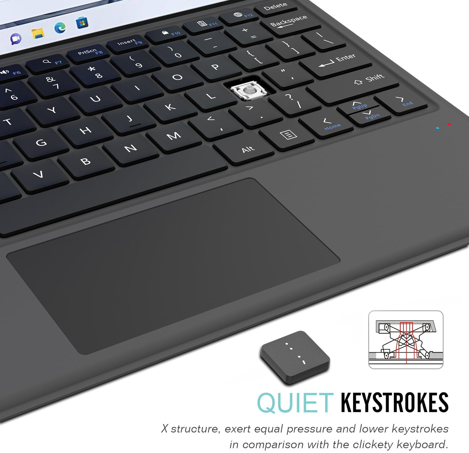 Arteck Microsoft Surface Pro Keyboard Type Cover, Ultra Slim Portable Bluetooth Wireless Keyboard For Latest Surface Pro 10, Pro
