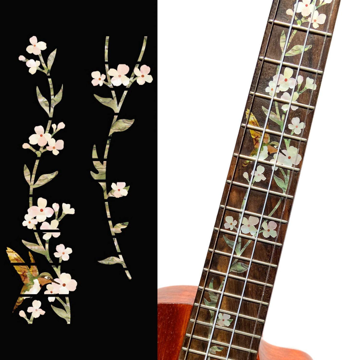 Tree Of Life W/Hummingbird   Fret Markers For Tenor Ukuleles