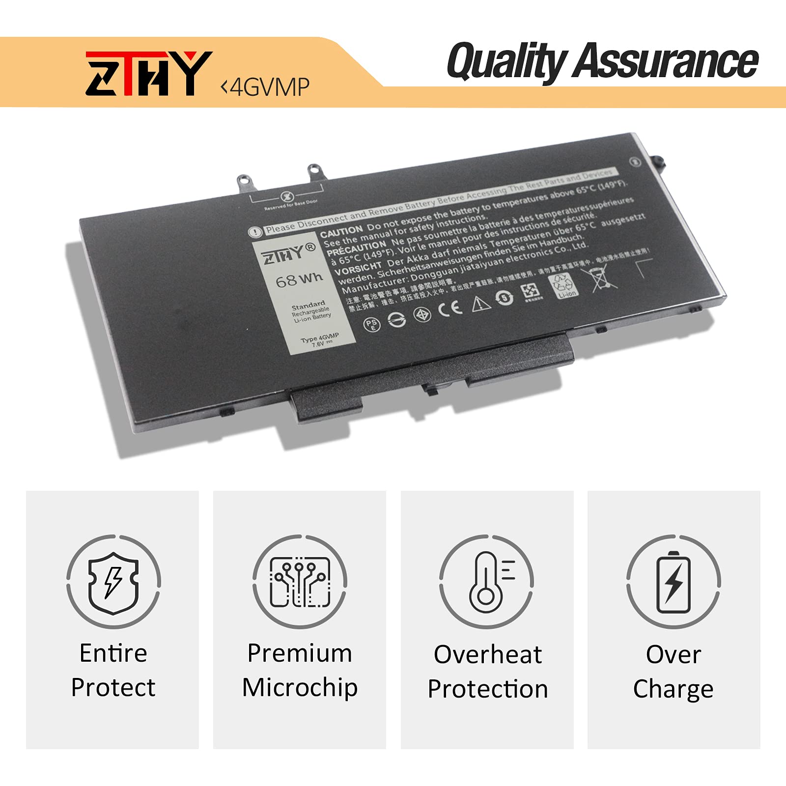 4Gvmp Laptop Battery Compatible With Dell Latitude 5400 5500 Precision 3540 Inspiron 7590 2 In 1 Inspiron 7591 2 In 1 Inspiron 7