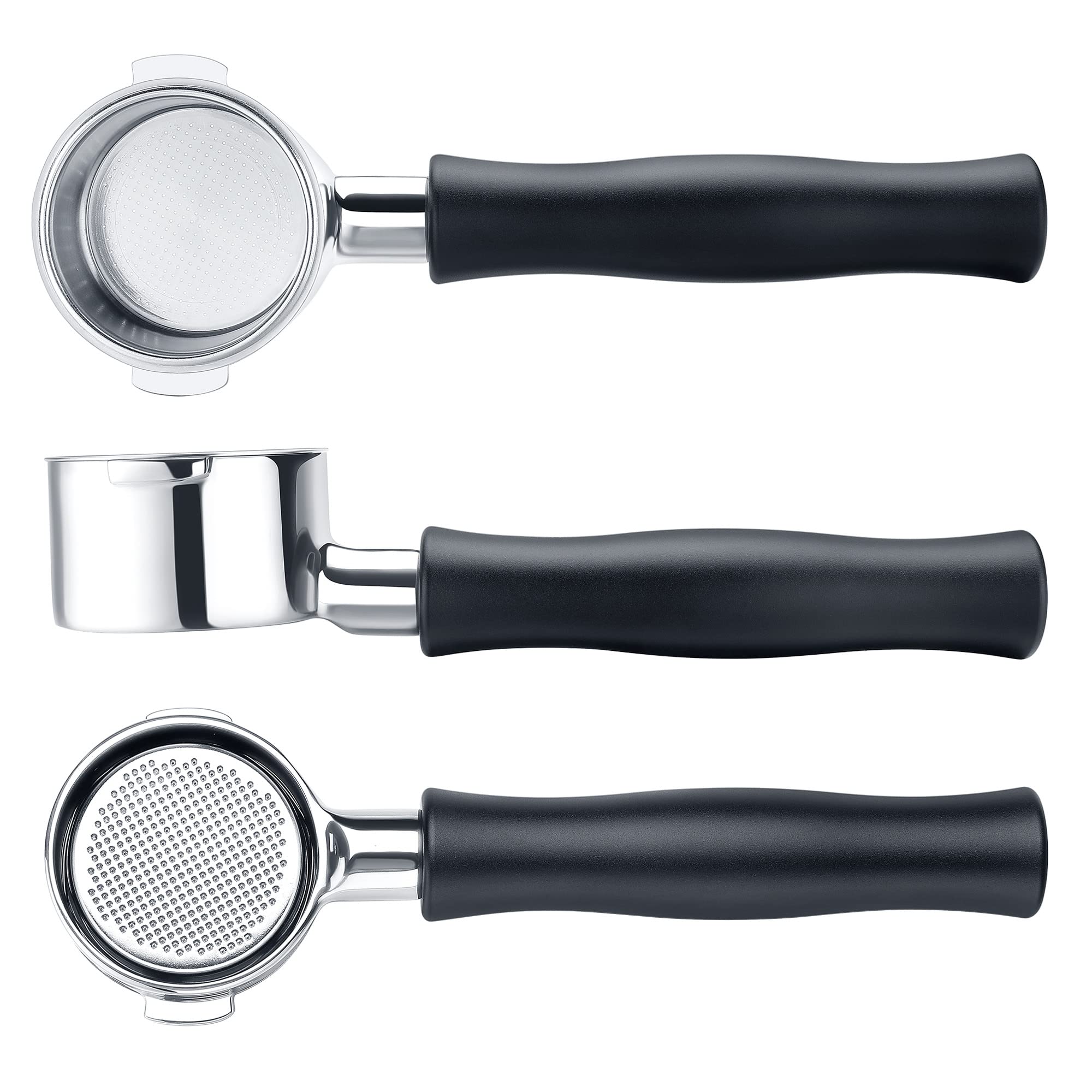 Normcore 51Mm Naked Bottomless Portafilter 2 Ears Fits Delonghi Ecp3420/Ec155/Bco430/Ec260 With Anodized Aluminum Handle (Basket