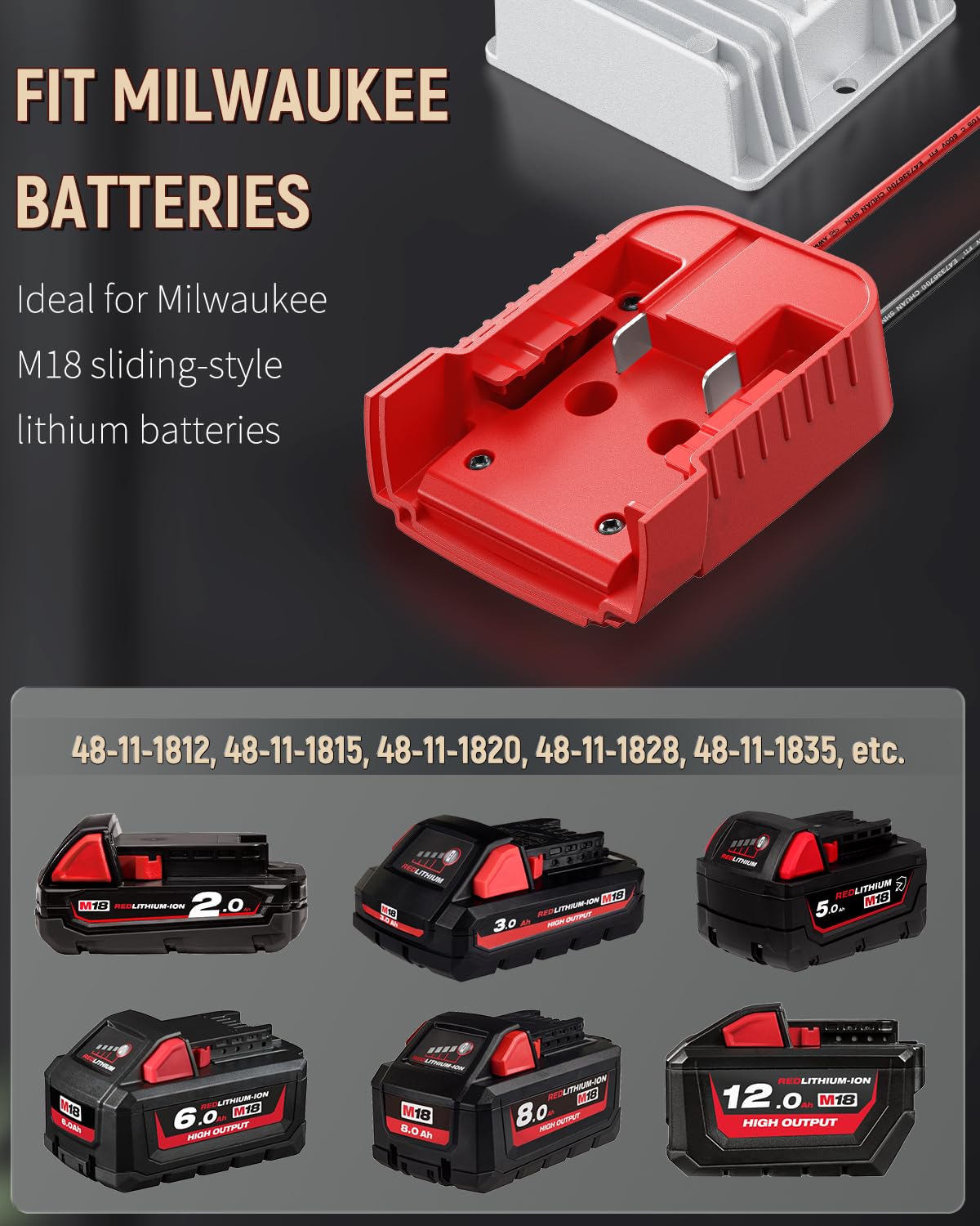Vibit 18 V To 12 V Step Down Converter For Milwaukee M18 Battery, Dc Power Adapter, Voltage Reducer Transformer 180 W Buck Conve