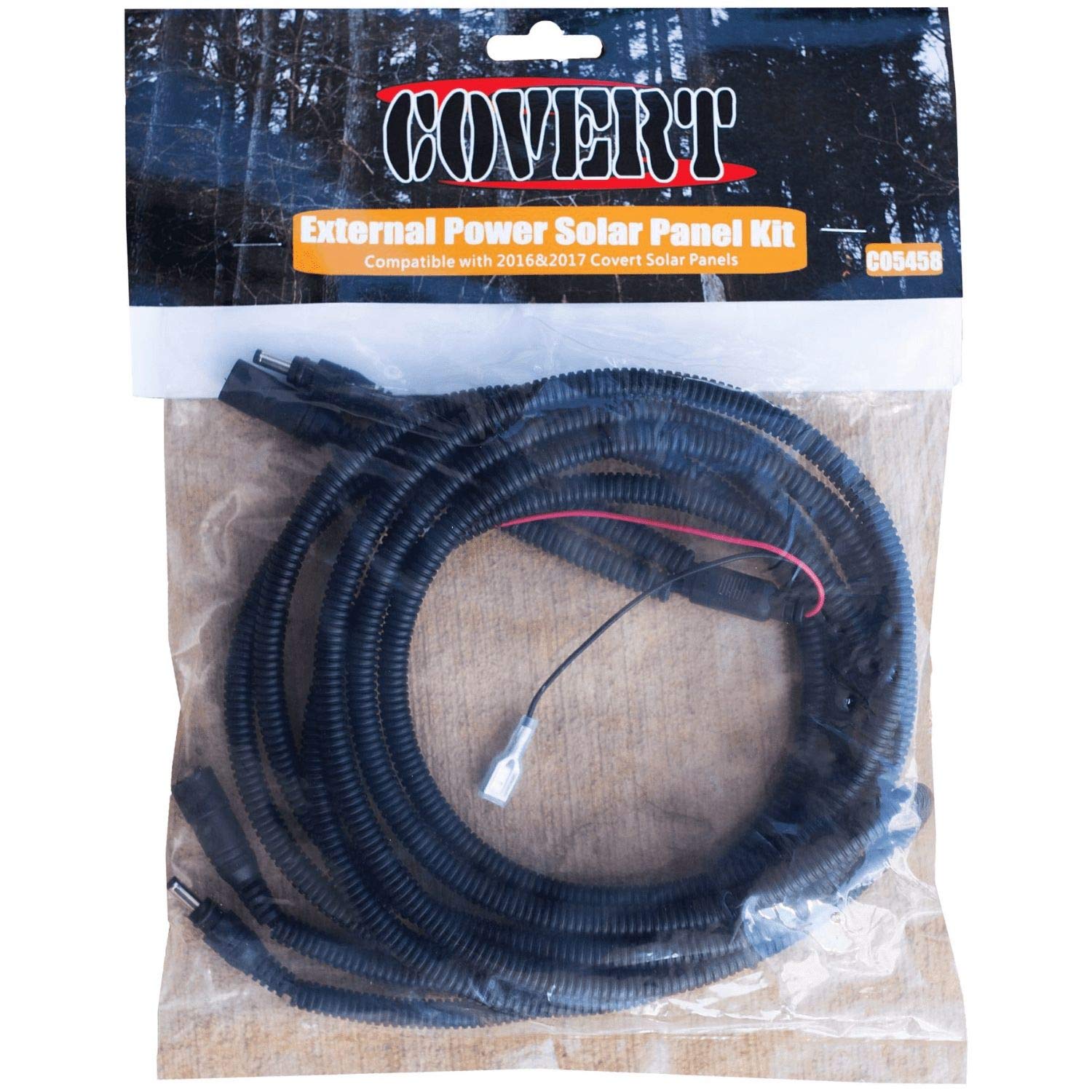 Covert Scouting Cameras 5458 External Power Solar Panel Kit & Cable Extender Camera, Black, One Size