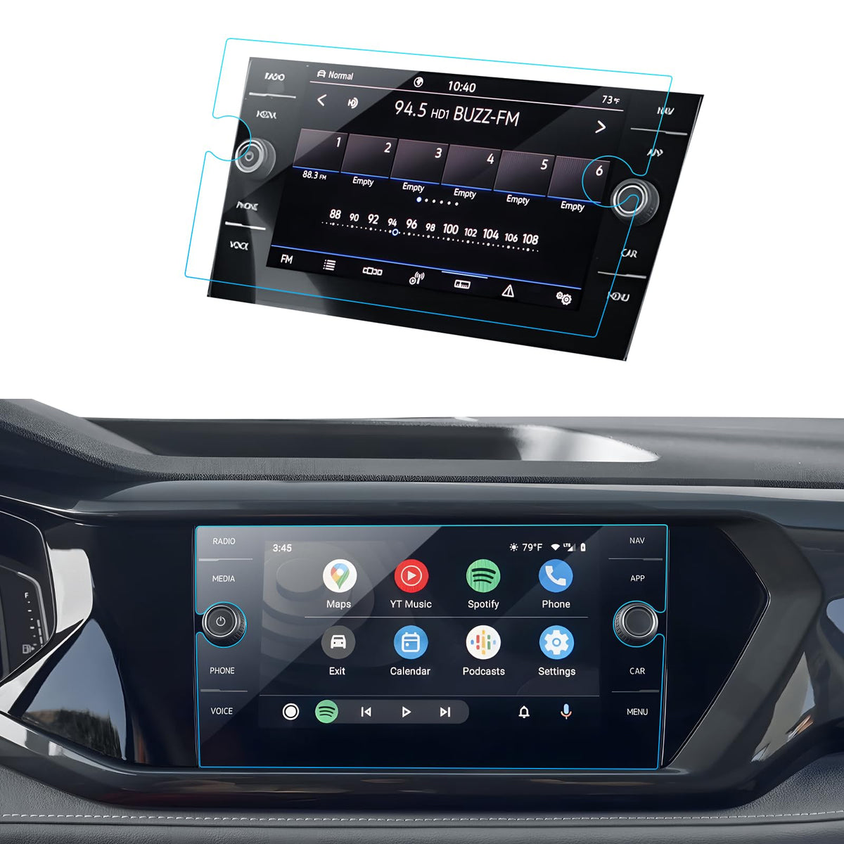 Lantu Car Screen Protector For 2024 2023 2022 Volkswagen Taos(Se/Sel) Accessories Navigation Touchscreen Protector Film Tempered