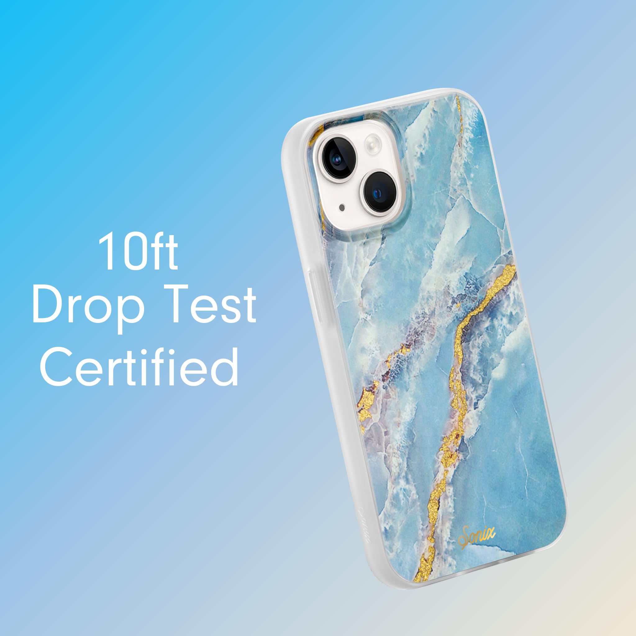 Sonix Case For Iphone 15, 14, 13 | Compatible With Magsafe | 10Ft Drop Tested | Ice Blue Marble