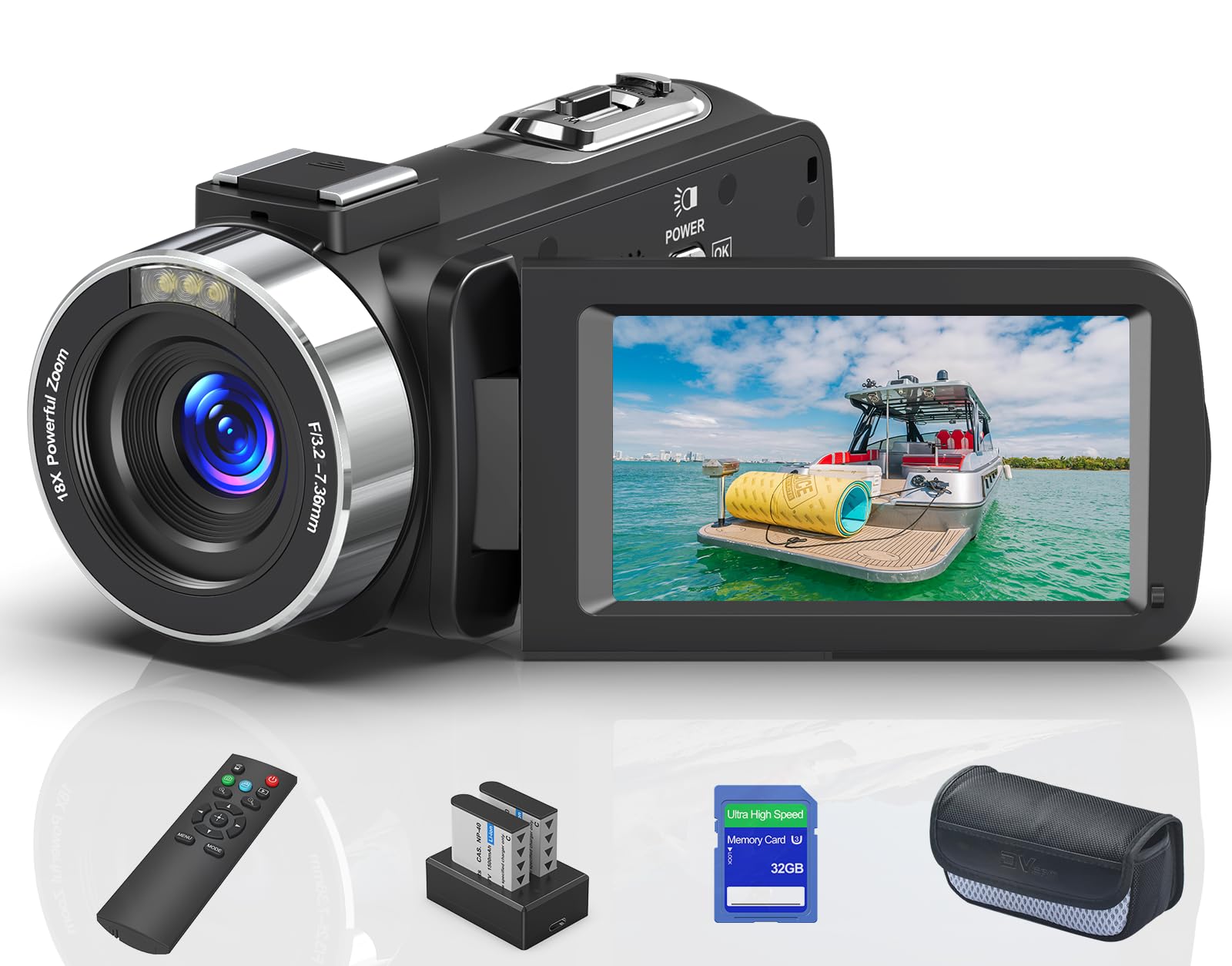 Gtyolor 8K 64Mp Video Camera 18X Digital Camcorder Video Camera For Youtube 3.0 Inch Flip Screen Camcorder Vlogging Camera With