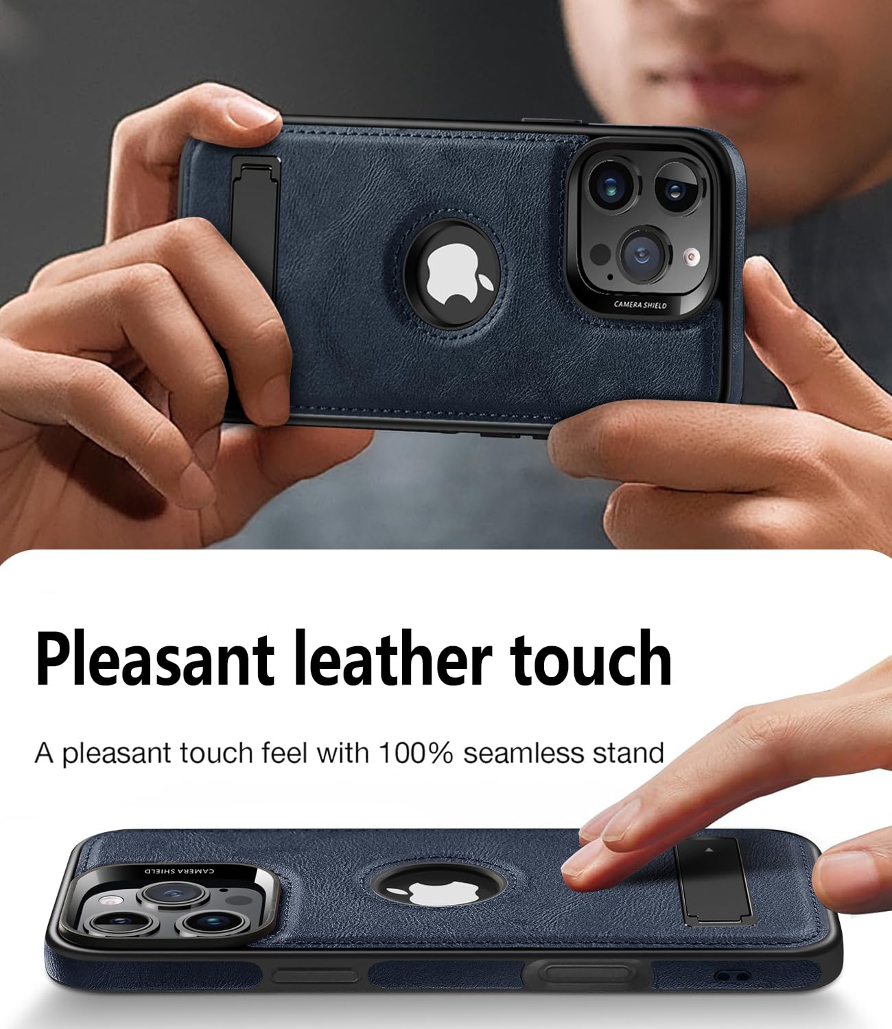 Wtcase Strong Magnetic For Iphone 16 Pro Case Leather,[Compatible With Magsafe], Slim Adjustable Kickstand Phone Case For Iphone