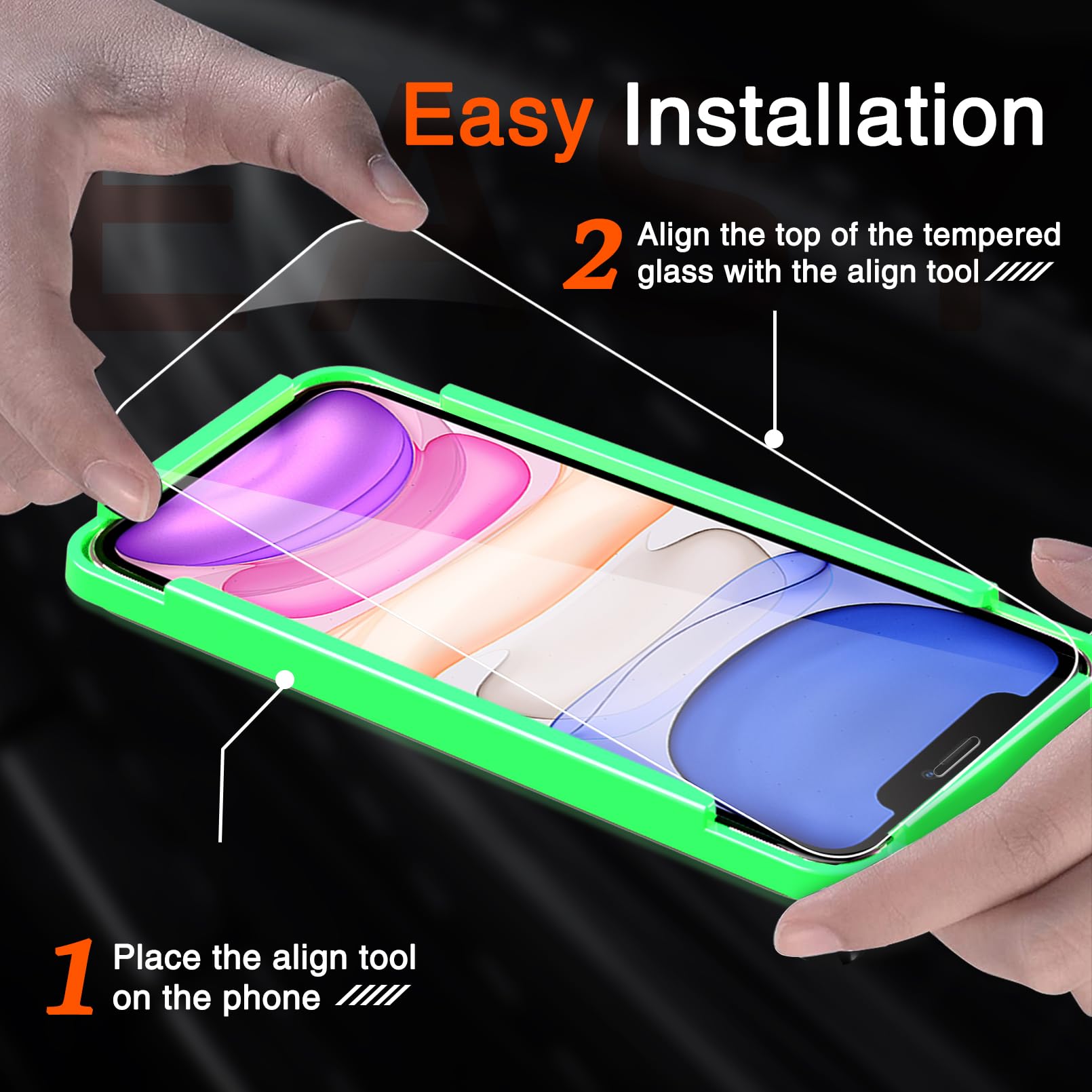 Milomdoi 4 Pack Screen Protector For Apple Iphone 11 With 4 Pack Tempered Glass Camera Lens Protector, Ultra 9H Accessories, Cas