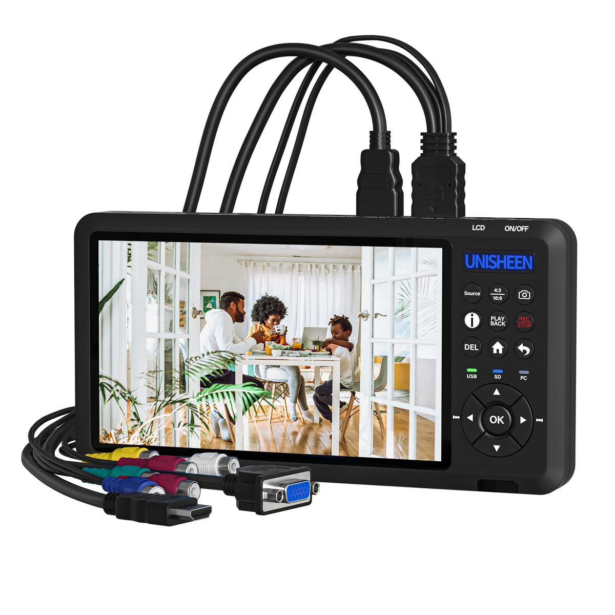 UNISHEEN Video Recorder 1080P 60FPS USB2.0 with 7 Screen, DVI/HDMI/CVB ...