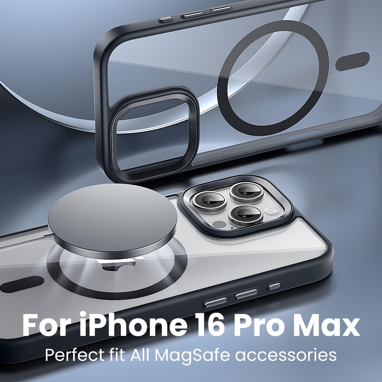 Gyizho Magnetic Case For Iphone 16 Pro Max Case, [Military Grade Drop Tested] [Compatible With Magsafe] Slim Protective Cover Tr