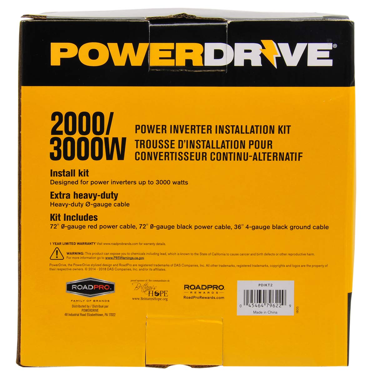 PowerDrive Installation Kit for 2000-3000 Watt Power Inverter