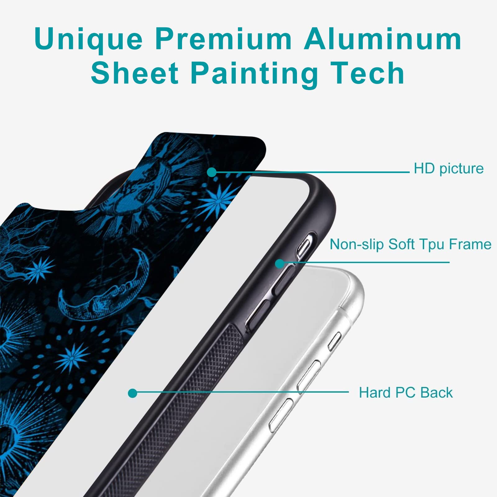 Unnkine Retro Case For Iphone 13 Pro Max Girls Women Art Sun&Moon Design Soft Tpu Hard Back Shockproof Anti Scratch Protective C