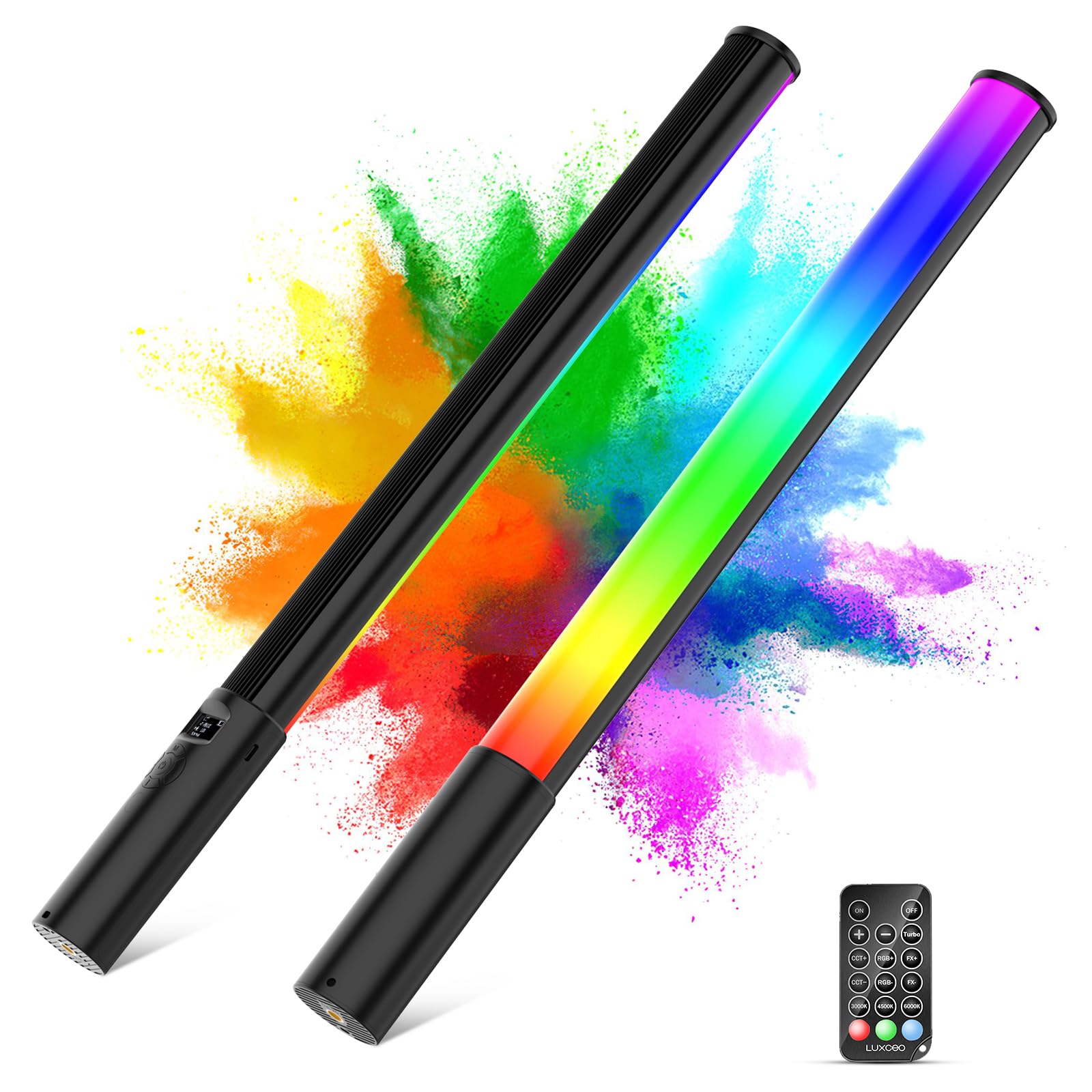 Lookmein Rgb Led Light Wand With Remote Control, Handheld 360Rgb Video Light Wand Stick For Photography, 2500Mah Built In Rechar