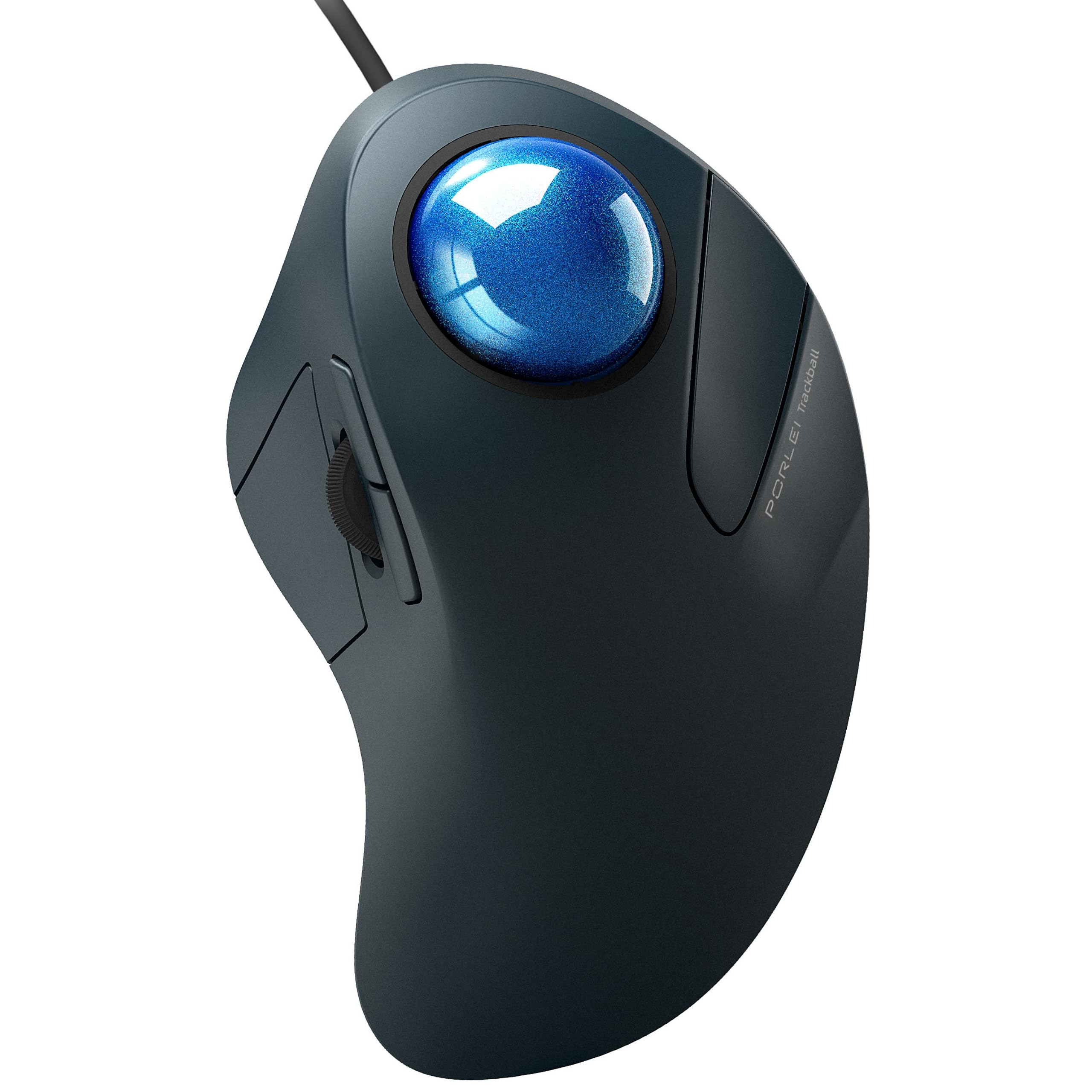 Porlei Wired Trackball Mouse, Easy Index Finger Control, Ergonomic Comfort Design Reduces Muscle Strain, Precision And Smooth Tr