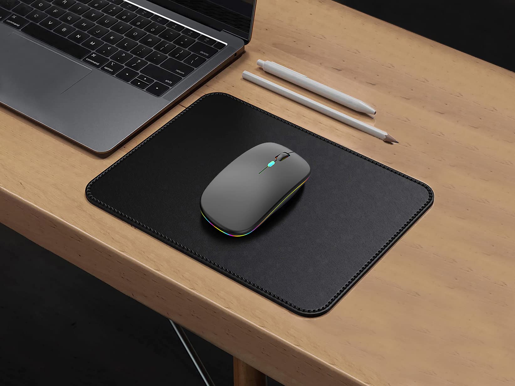 Wreanu Wireless Bluetooth Mouse,Led Rechargeable Silent Slim Laptop Mouse,Portable(Bt5.2 Or Usb Receiver) Dual Mode Computer Mou