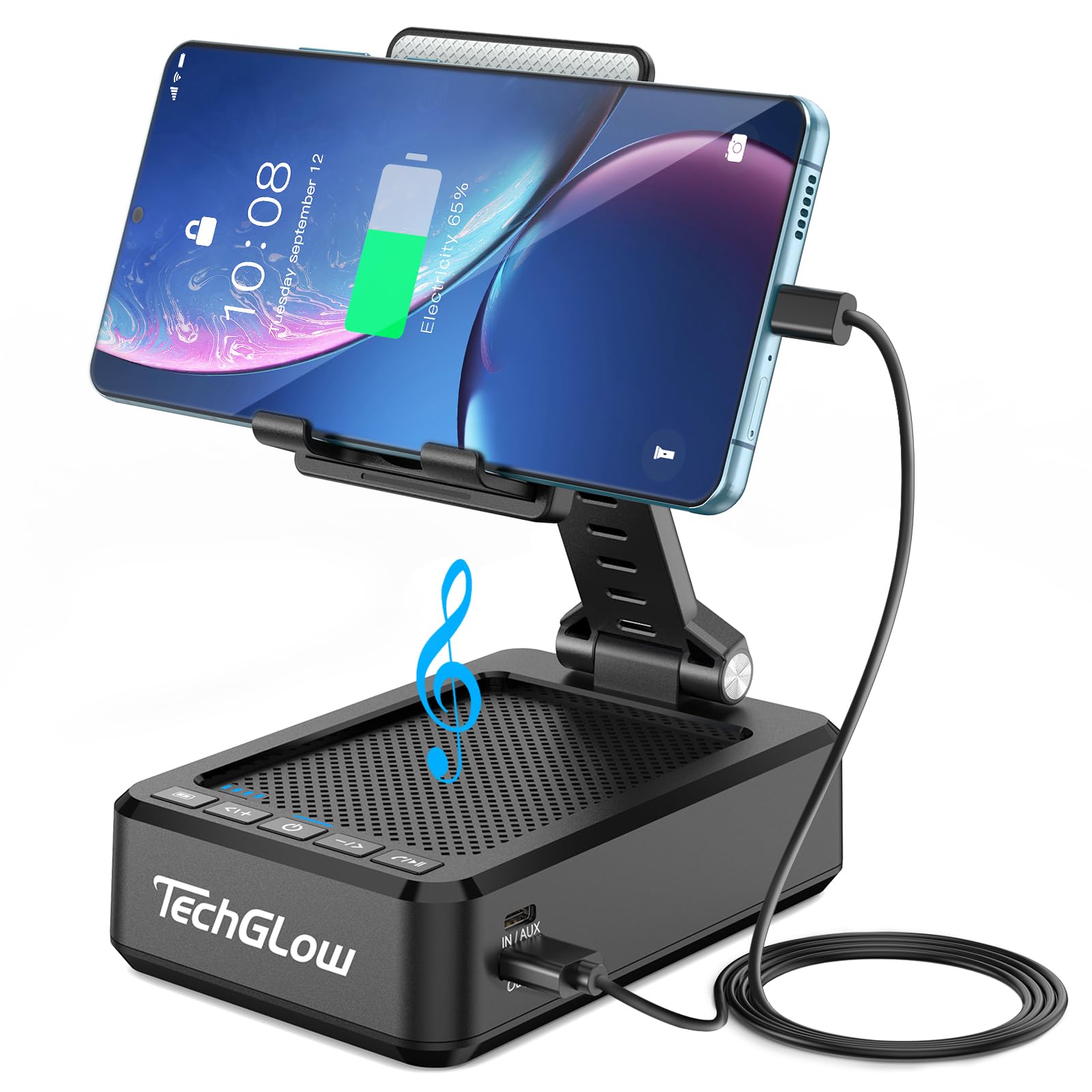 Techglow Gifts For Men Women Foldable Cellphone Stand With Bluetooth Speaker And Power Bank Birthday Gift Idea For Mom Dad Cool