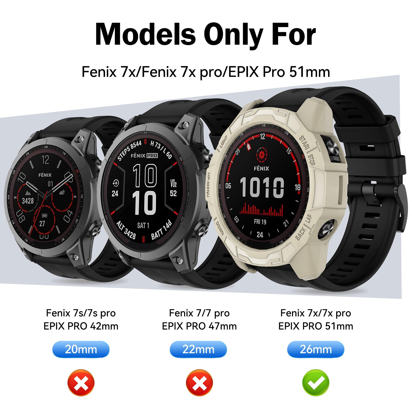 Isabake Case Cover Compatible With Garmin Fenix 7X/Fenix 7X Pro/Epix Pro 51Mm, Soft Anti Drop Replacement Protective Cases Smart