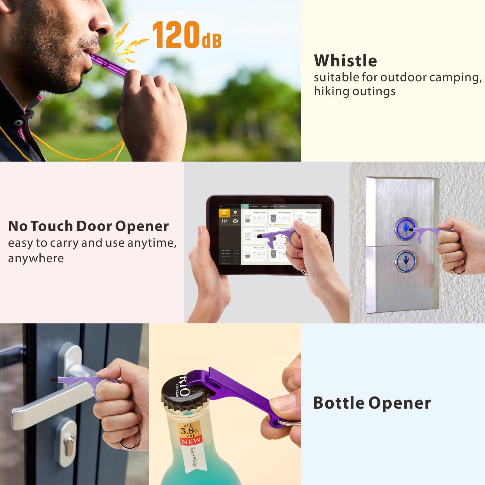 Keychain Set For Girls With Personal Alarm, Funseeya Keychain Accessories With Personal Sound Siren, Cute Pom Pom, Locking Carab