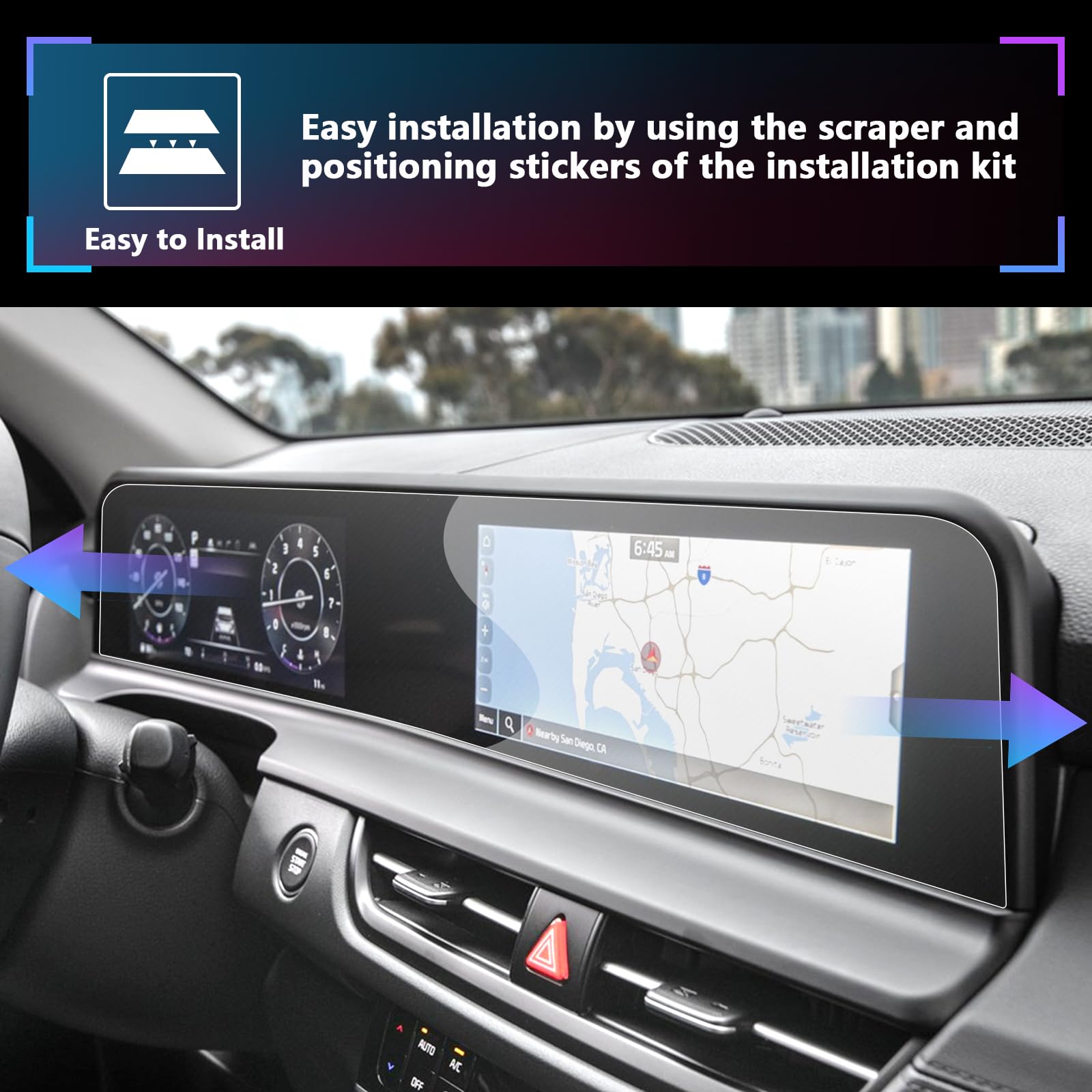 Sxcy For 2025 Kia Seltos Screen Protector 2024 2025 Seltos Accessories(S/Ex/X Line/Sx) 2025 Seltos Navigation Infotainment Screen Protector[2Pcs Nano]