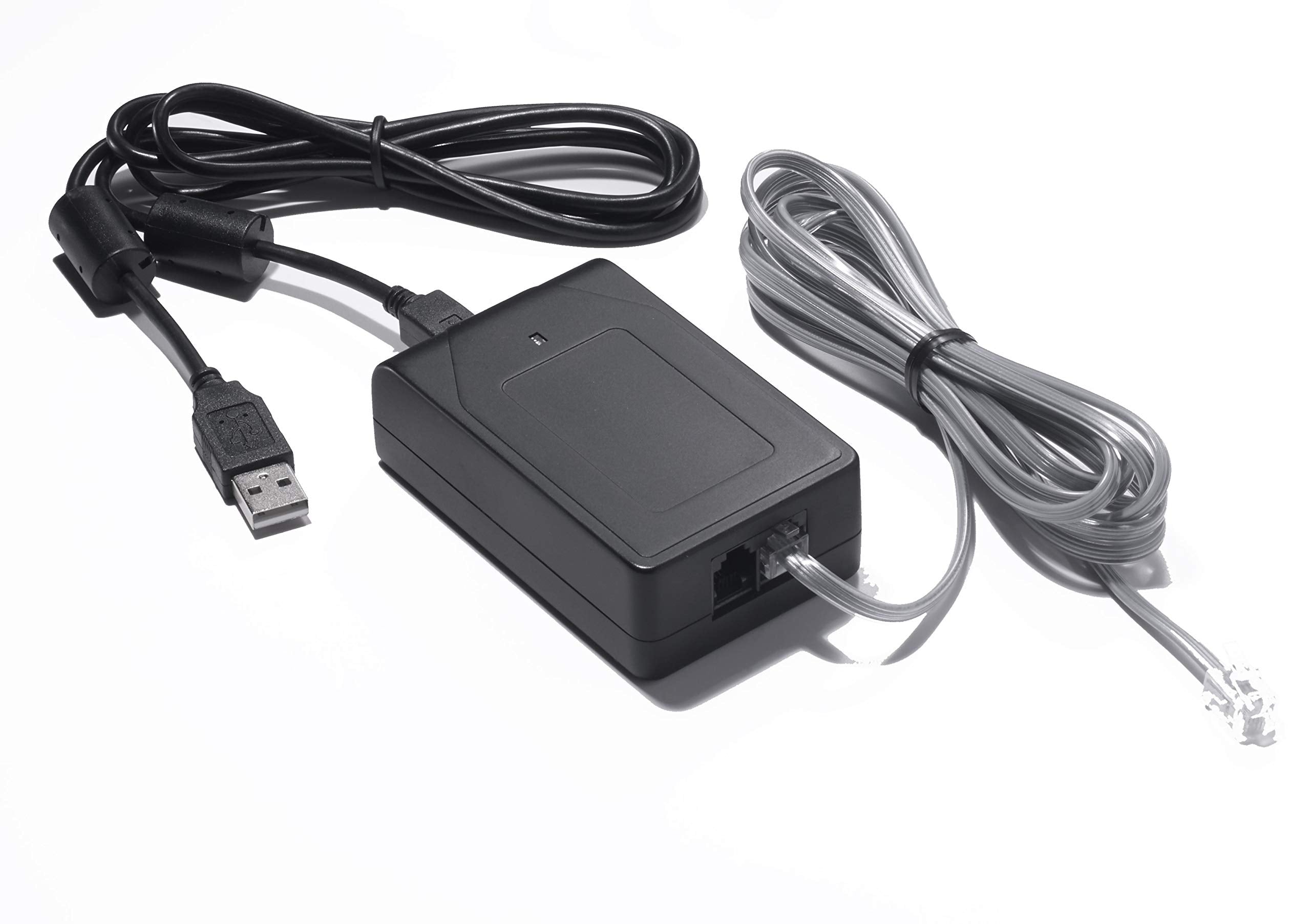 USB Telephone line record adapter compatible with PC / MAC, plugs into RJ-11 wall jack