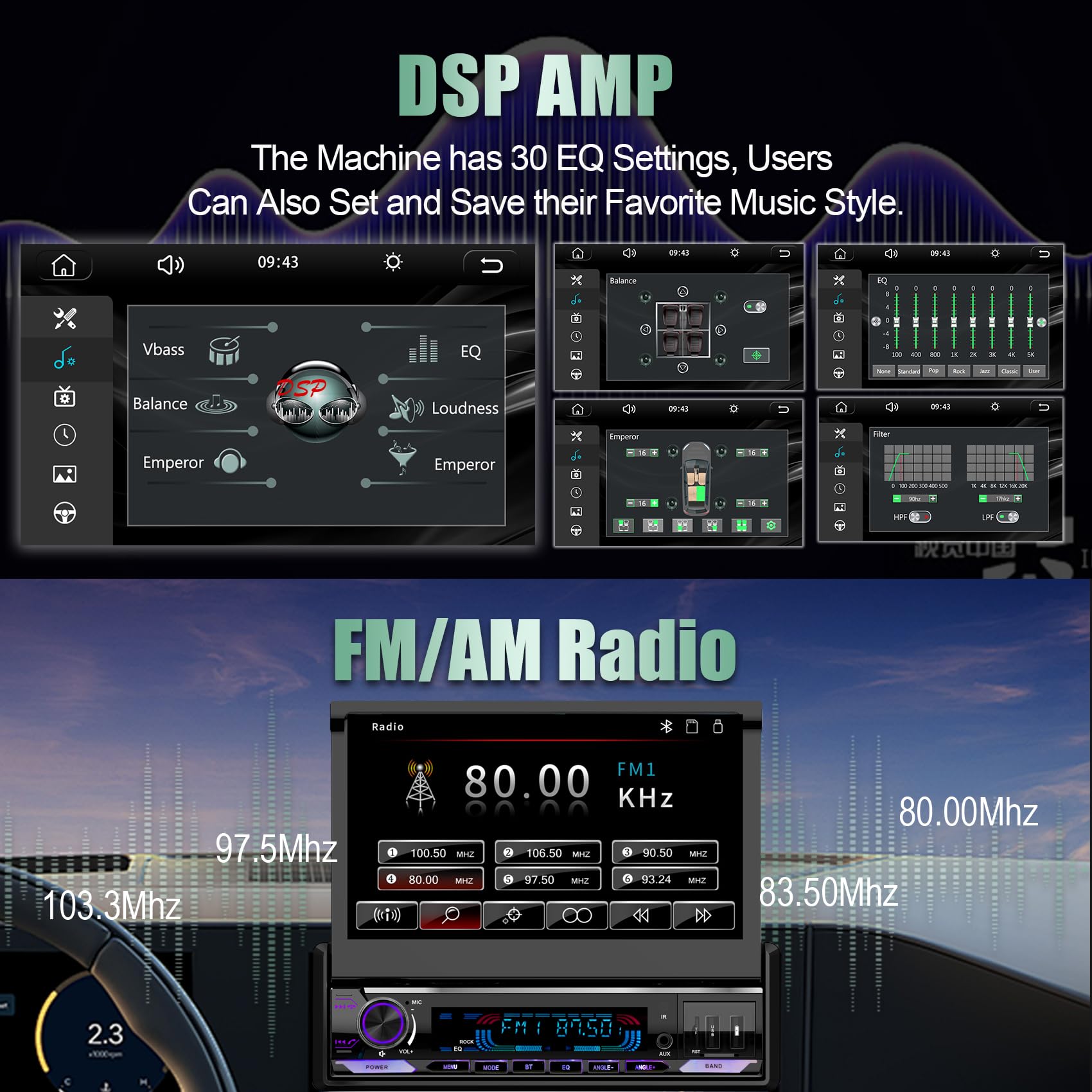 [Motorized] Y Metdriving 7 Inch Single Din Flip Out Touchscreen Car Stereo With Wired Apple Carplay & Android Auto,Screen Foldab