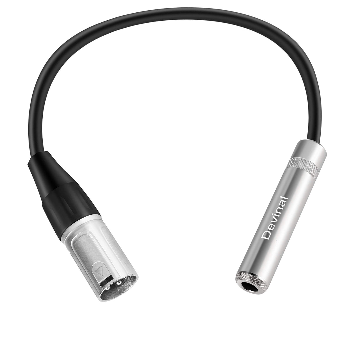 Devinal Xlr Male To 1/4' Female Calbe, 3 Pin Male To 6.35Mm Socket Audio Cord, Xlr Plug To Ts/Trs Quarter Inch Adapter Connector Converter Metal Construction 1 Feet (30 Cm)