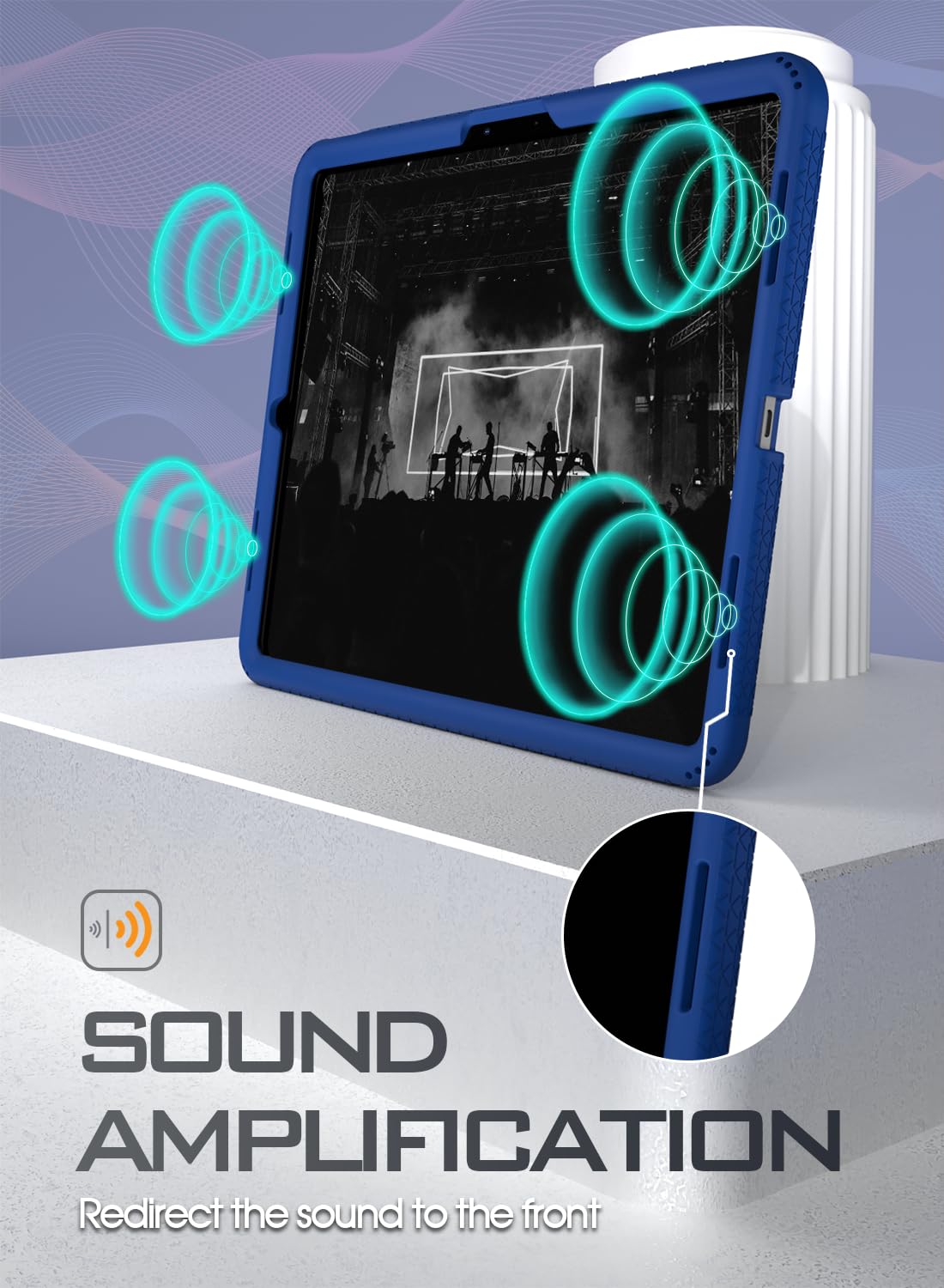 Poetic Turtleskin Case For Ipad Pro 13 Inch 2024 M4 7Th Gen, Heavy Duty Shockproof Rugged Kids Friendly Drop Protection Silicone Cover Case, Navy Blue