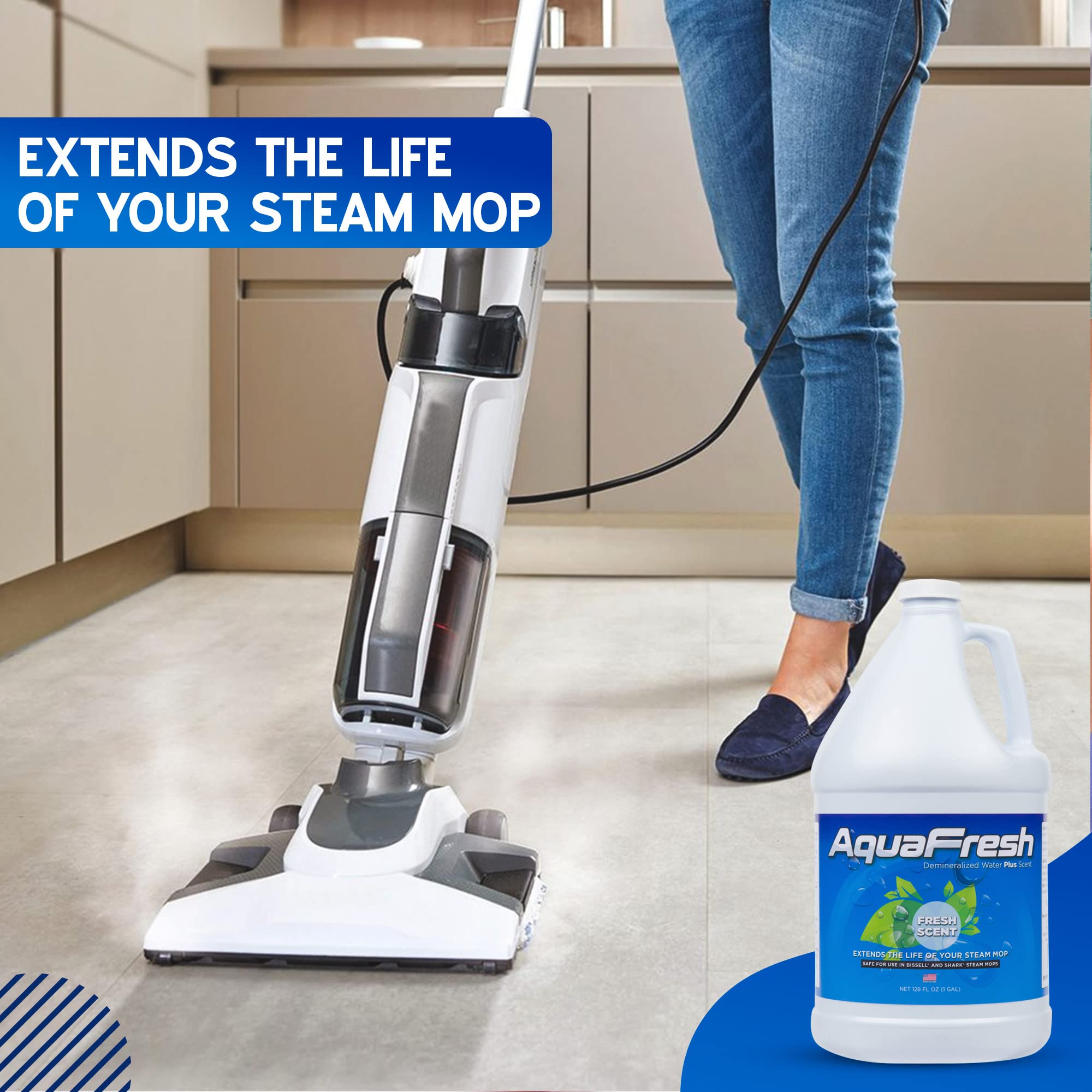 Aqua Science Demineralized Water Steam Mop Cleaning Solution   Premium Floor Cleaner Solution Compatible With Any Steamer Mop