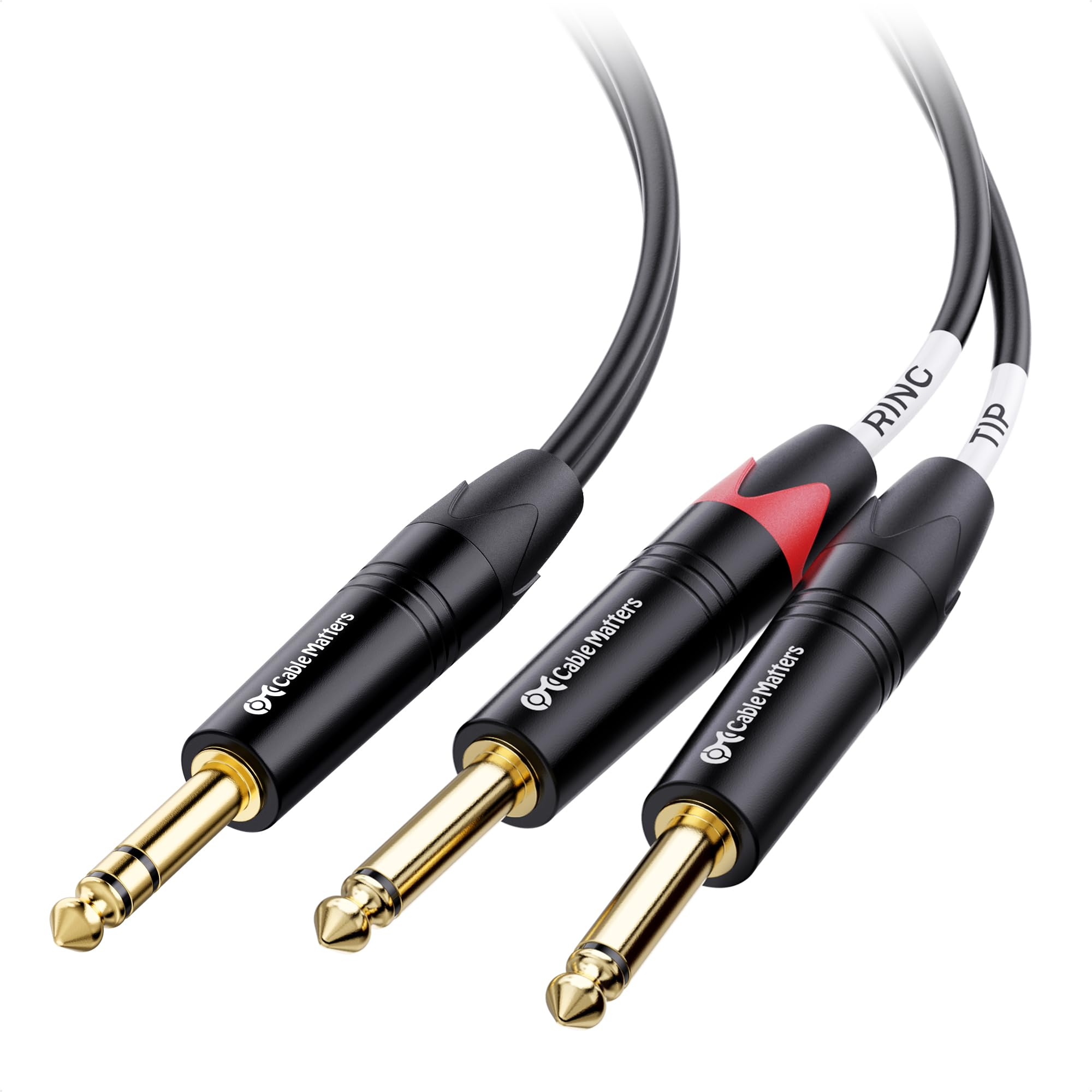 Cable Matters 6.35mm TRS to Dual TS Insert Cable, 6ft