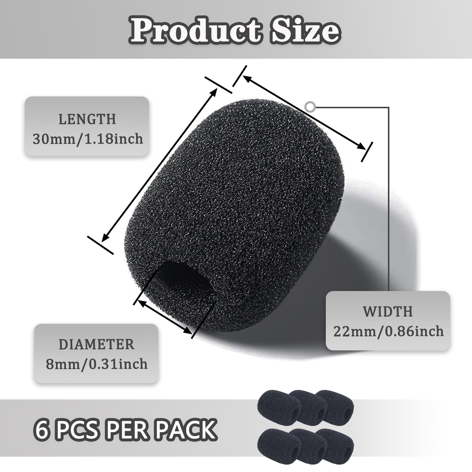 Headset Microphone Covers Foam, Lapel Headset Microphone Windscreen Sponge Mini Foam Cover Foam Microphone Windscreen For Variet