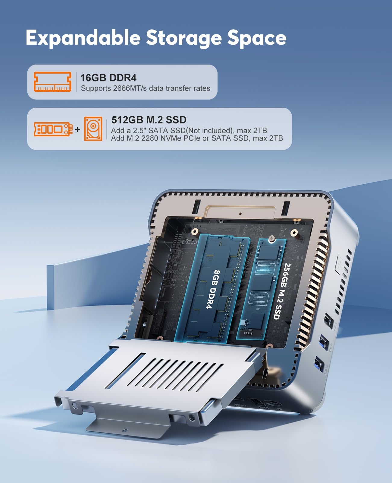 Kamrui Gk3Plus Mini Pc, 16Gb Ram 512Gb M.2 Ssd,12Th Alder Lake N97 (Up To 3.6Ghz) Micro Pc, 2.5''Ssd, Gigabit Ethernet, 4K Uhd,