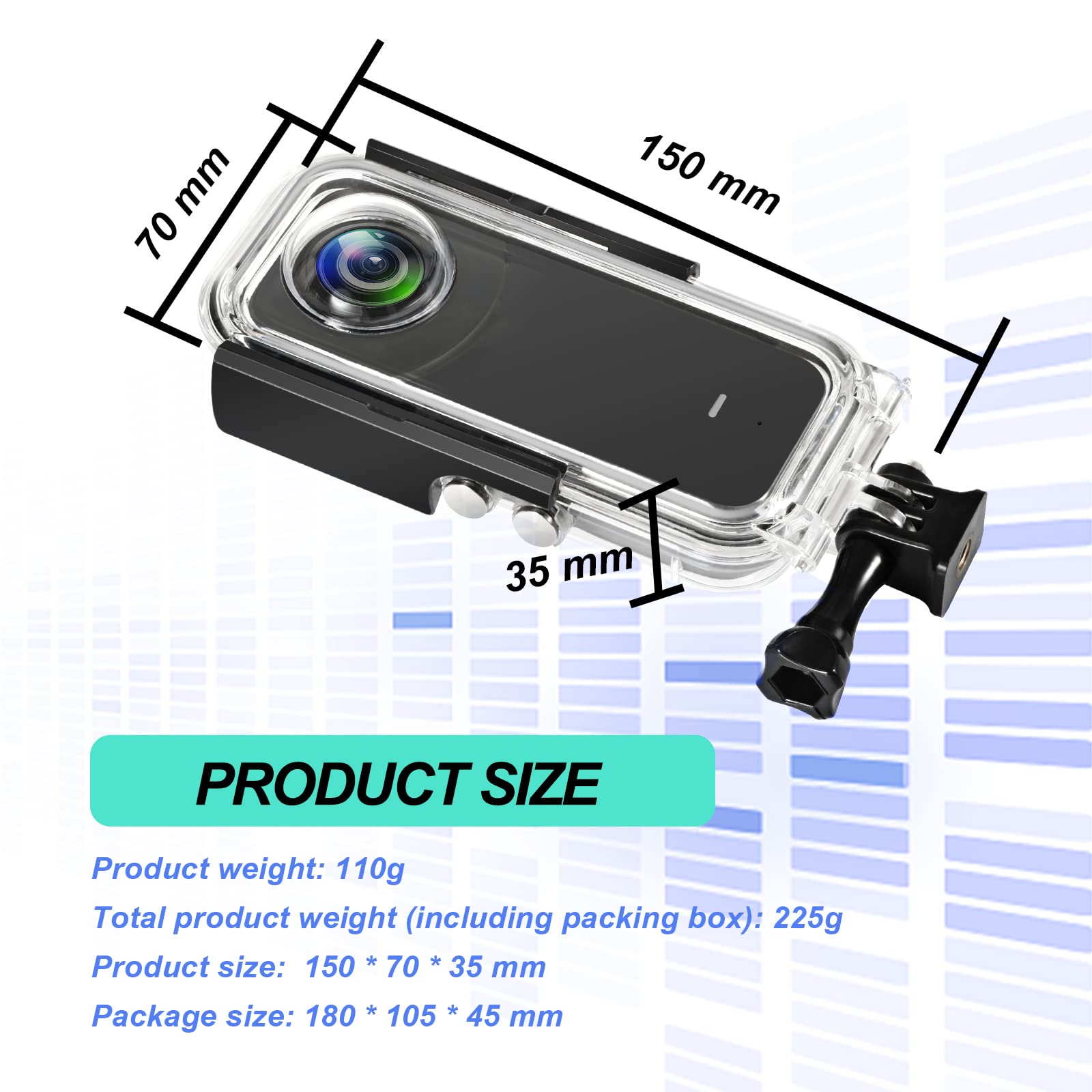 Waterproof Case For Insta 360 One X3 Action Camera, Underwater Diving Protective Housing 40M With Bracket Accessories