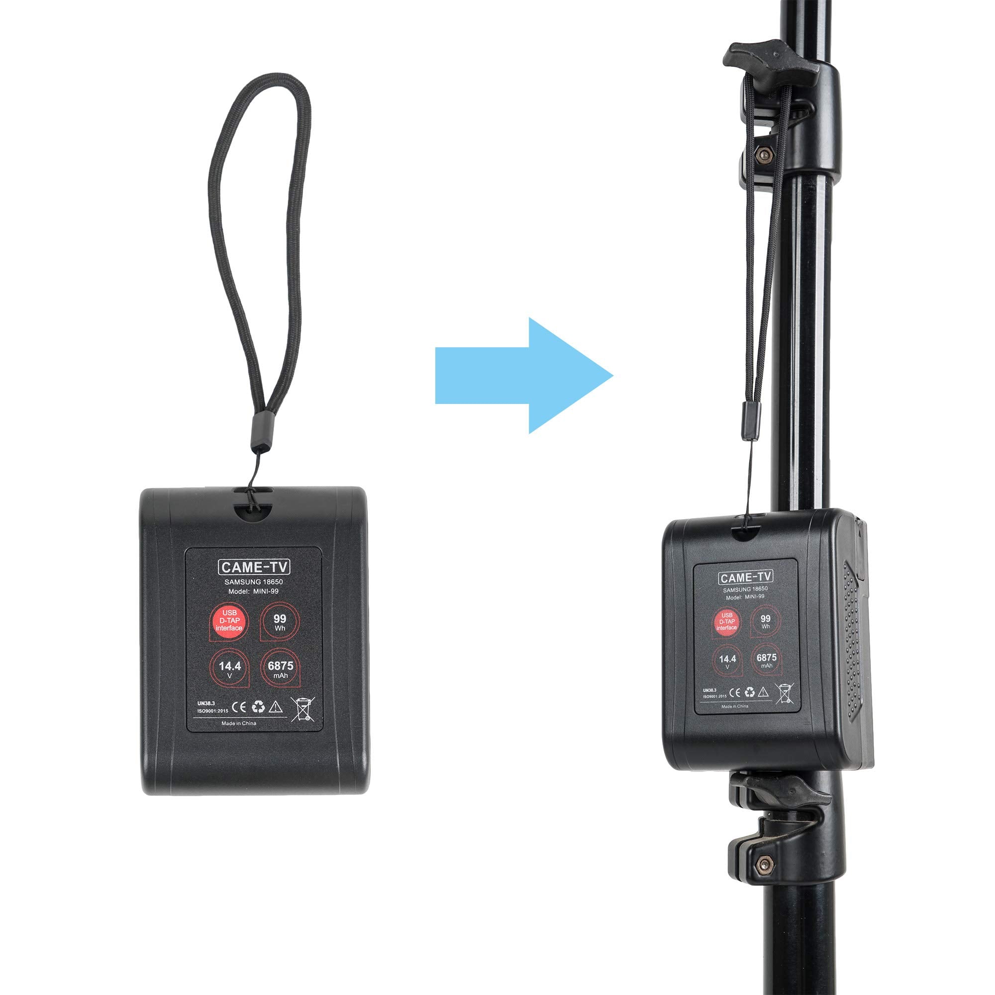 Came Tv 6875Mah Mini 99 V Mount Battery 99Wh D Tap 14.4V 15A And Usb 5V 2.1A Compatible With Bmpcc 4K / 6K, Fx6, Zcam E2, A7S, K