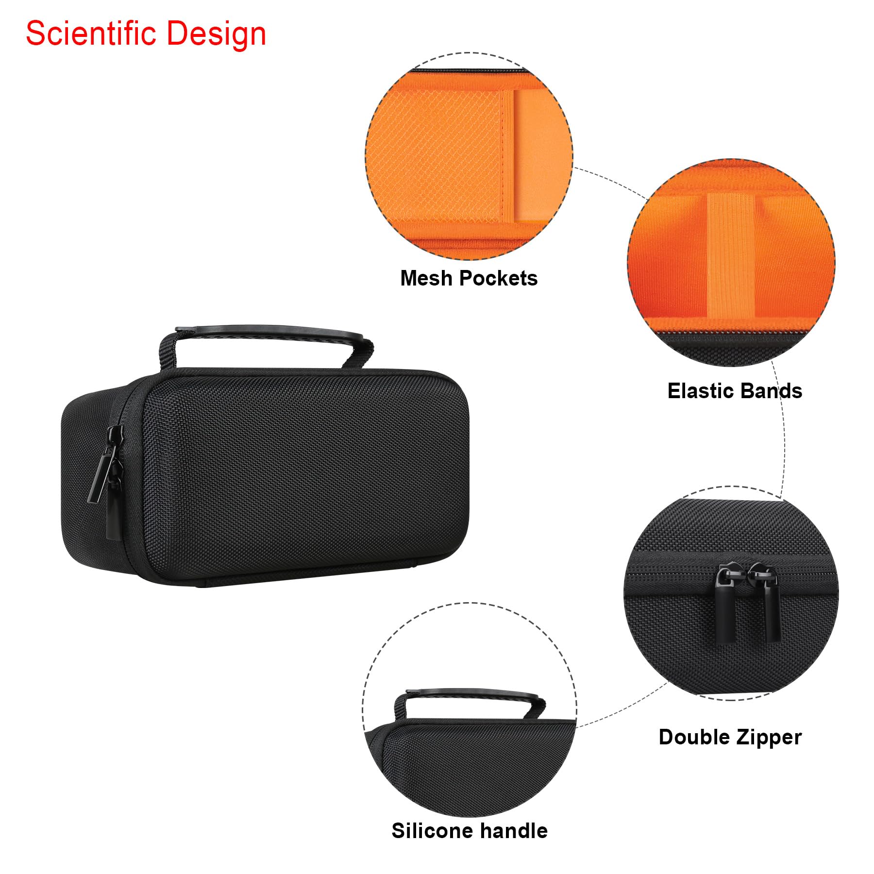 Elonbo Carrying Case For Bushnell Wingman View Gps Golf Speaker, Golf Bluetooth Speaker Travel Bag Storage Holder, Extra Mesh Pocket Fits Usb Charging Cable Remote. Black