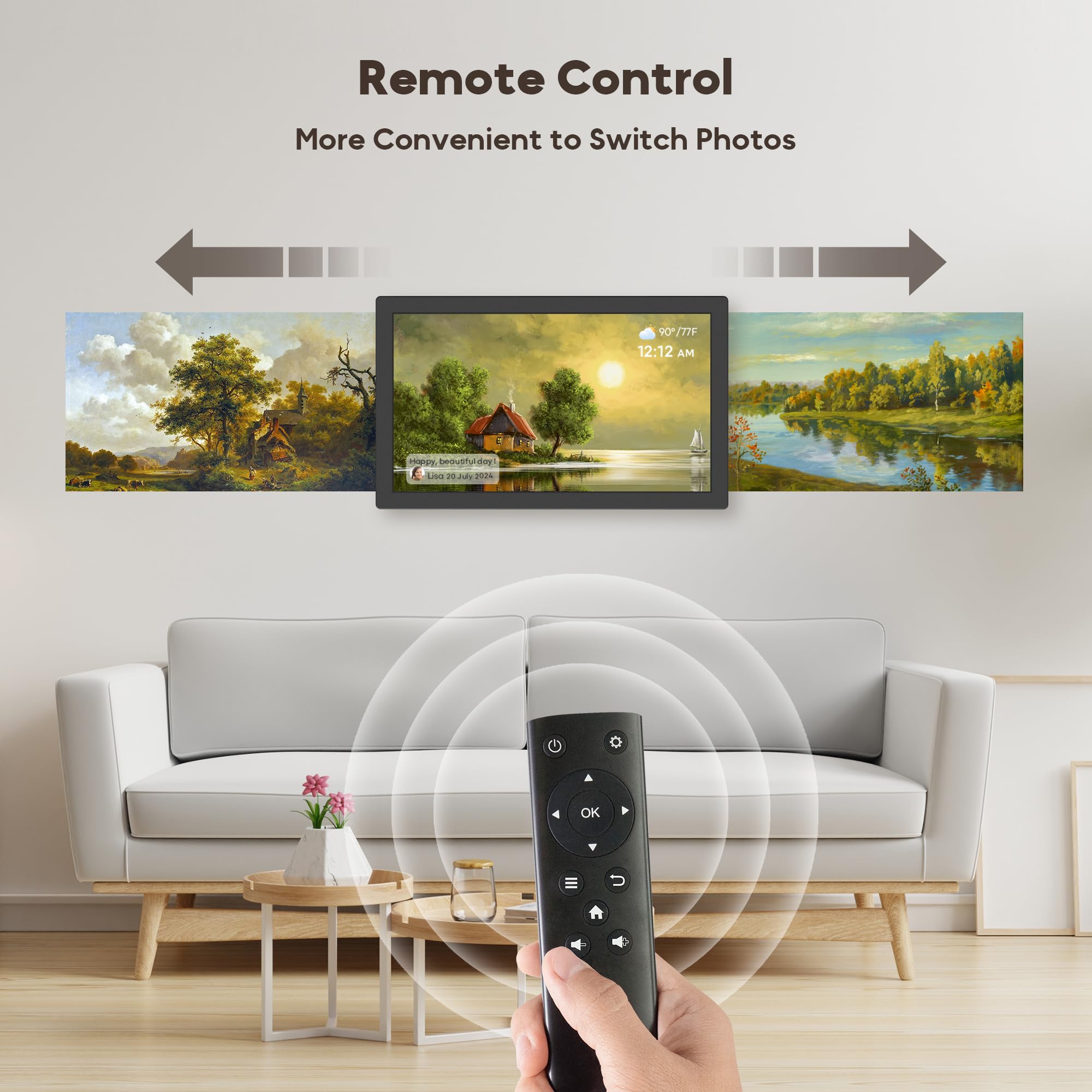 Uhale 21.5 Inch Wifi Digital Picture Frame With Remote Control, 1920 X 1080 Fhd Ips No Touch Screen Electronic Photo Frames With