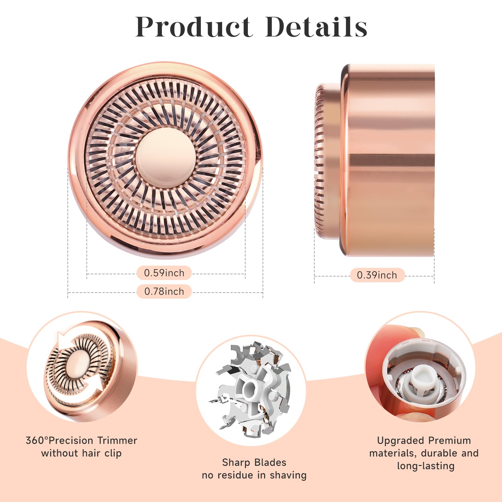 Replacement Heads Generation 3 For New Finishing Touch Flawless Facial Hair Remover,Upgraded Replacement Blades For Women,Ring L