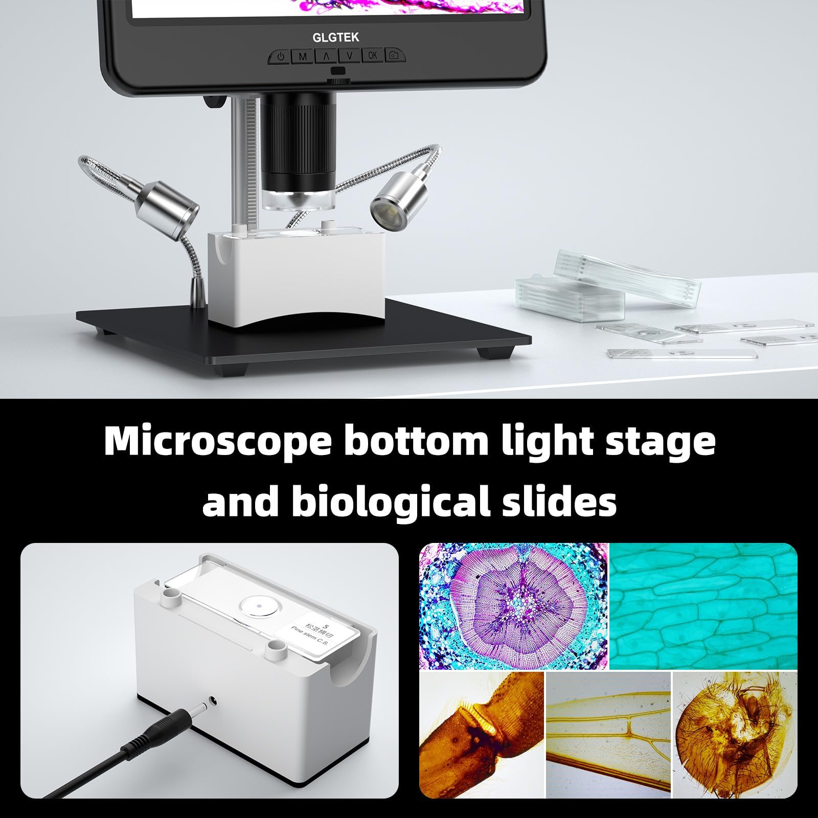 Glgtek Glg210 10.1'' Ips Digital Microscope For Adults, Coin Microscope For Error Coins With Light For Full View, Circuit Board