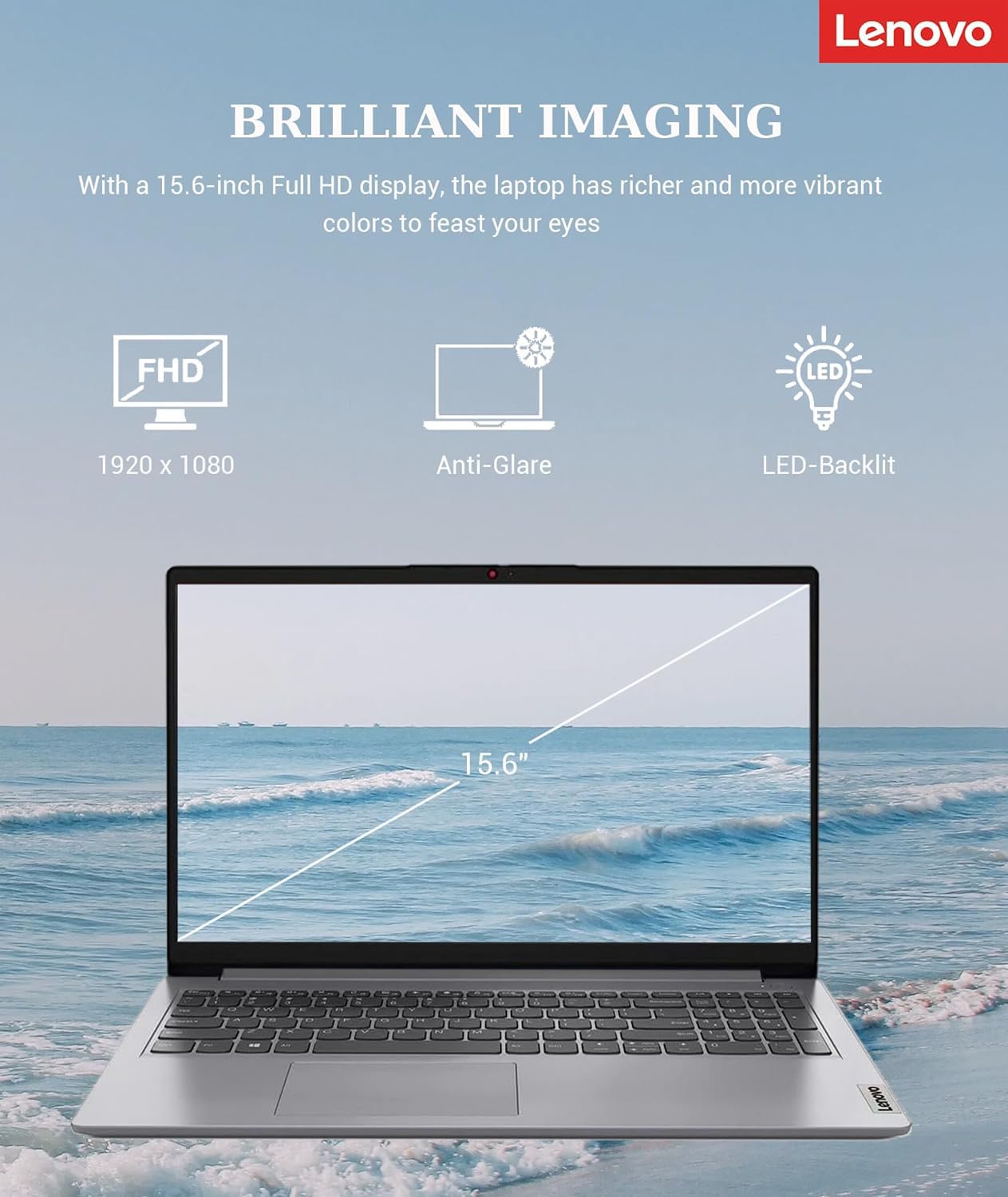 Lenovo Ideapad 1, 15.6'' Fhd Touchscreen, Intel Core I3, Wi Fi 6, Dolby Audio, Hd Camera With Privacy Shutter, Long Battery Life