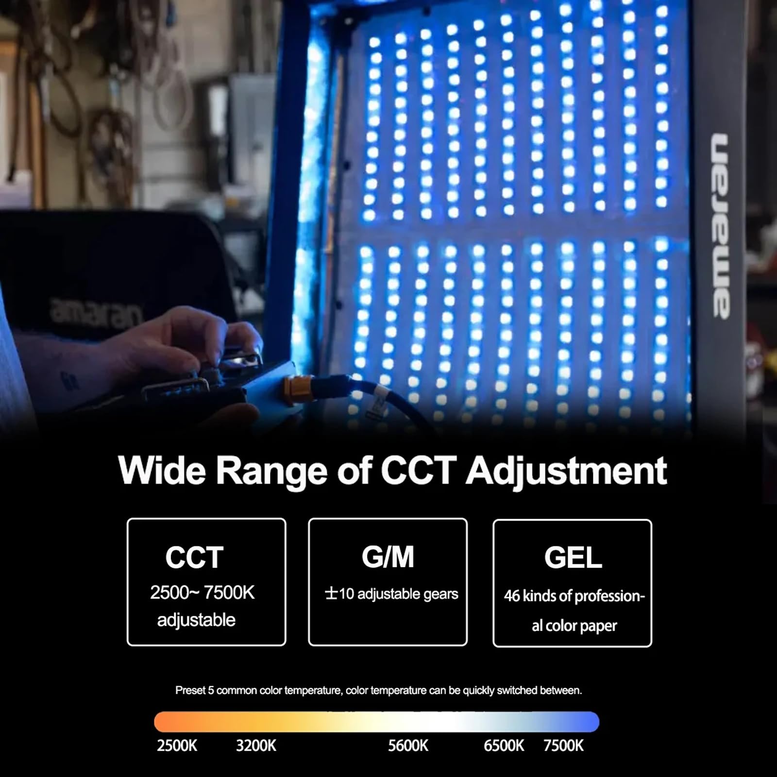 Aputure Amaran F22C Rgbww Flexible Led Video Light 2500K~7500K,200W Output Led Panel Light,15 Lighting Fx With Honeycomb Grid So