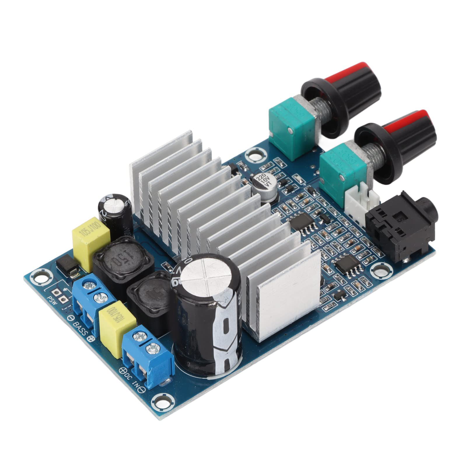 100W Digital Amplifier Board Subwoofer Amp Module For Diy Speaker 12 To 24V Power Supply, Multi Functional With Preamplifier, Ba