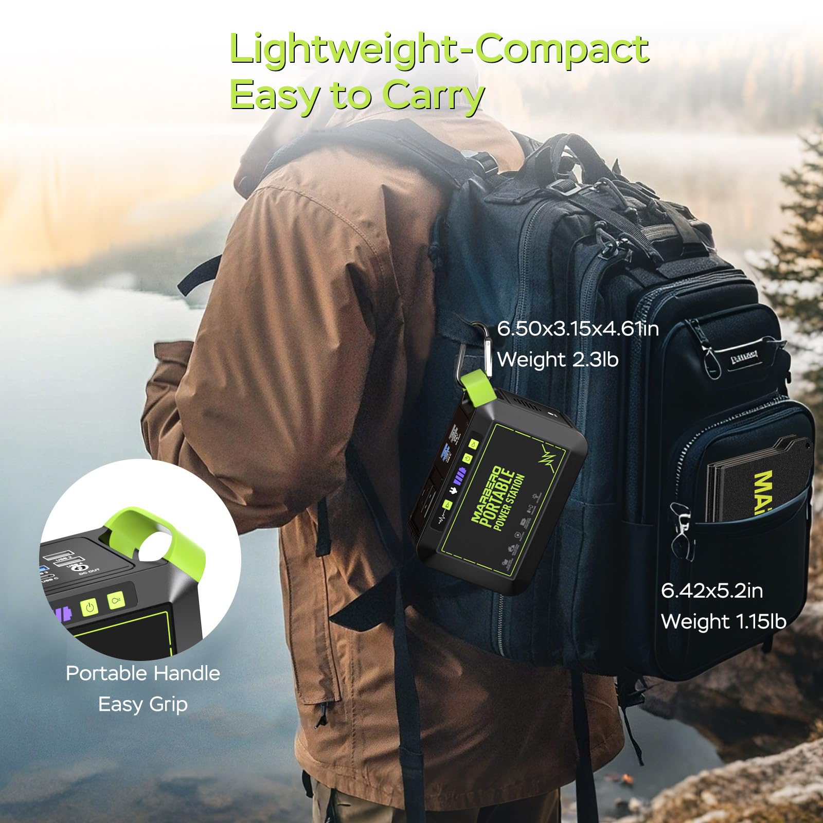 Marbero 80W Solar Powered Generator With Panels 25W Included, 88.8Wh Lithium Battery Portable Power Station With Ac Outlet 120W