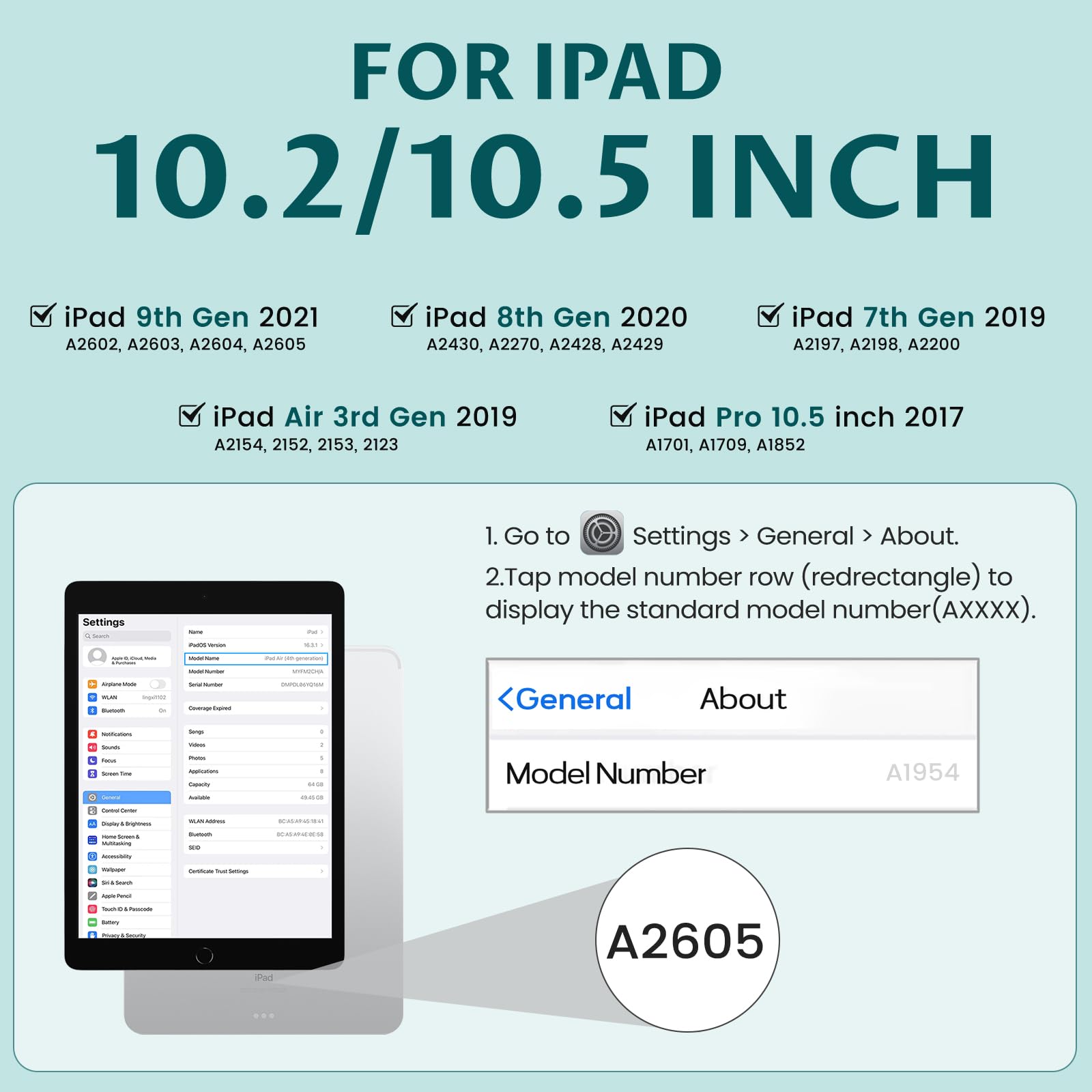 Oyeeice For Ipad 9Th Generation Case With Keyboard   Detachable Wireless Backlit Keyboard, Upgraded Magnetic Cover With Pencil H