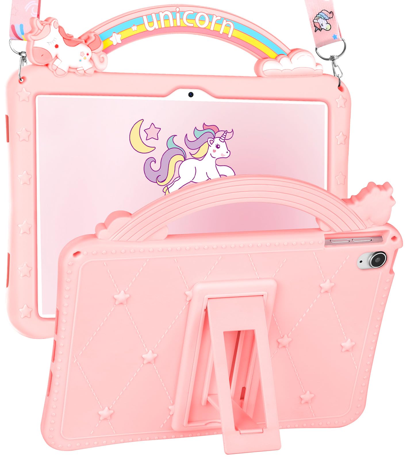 Wazzasoft For Ipad 10Th Generation Case 10.9 Inch For Girls Cute Girly Cartoon Kawaii Pretty 3D Design Cover With Stand & Strap